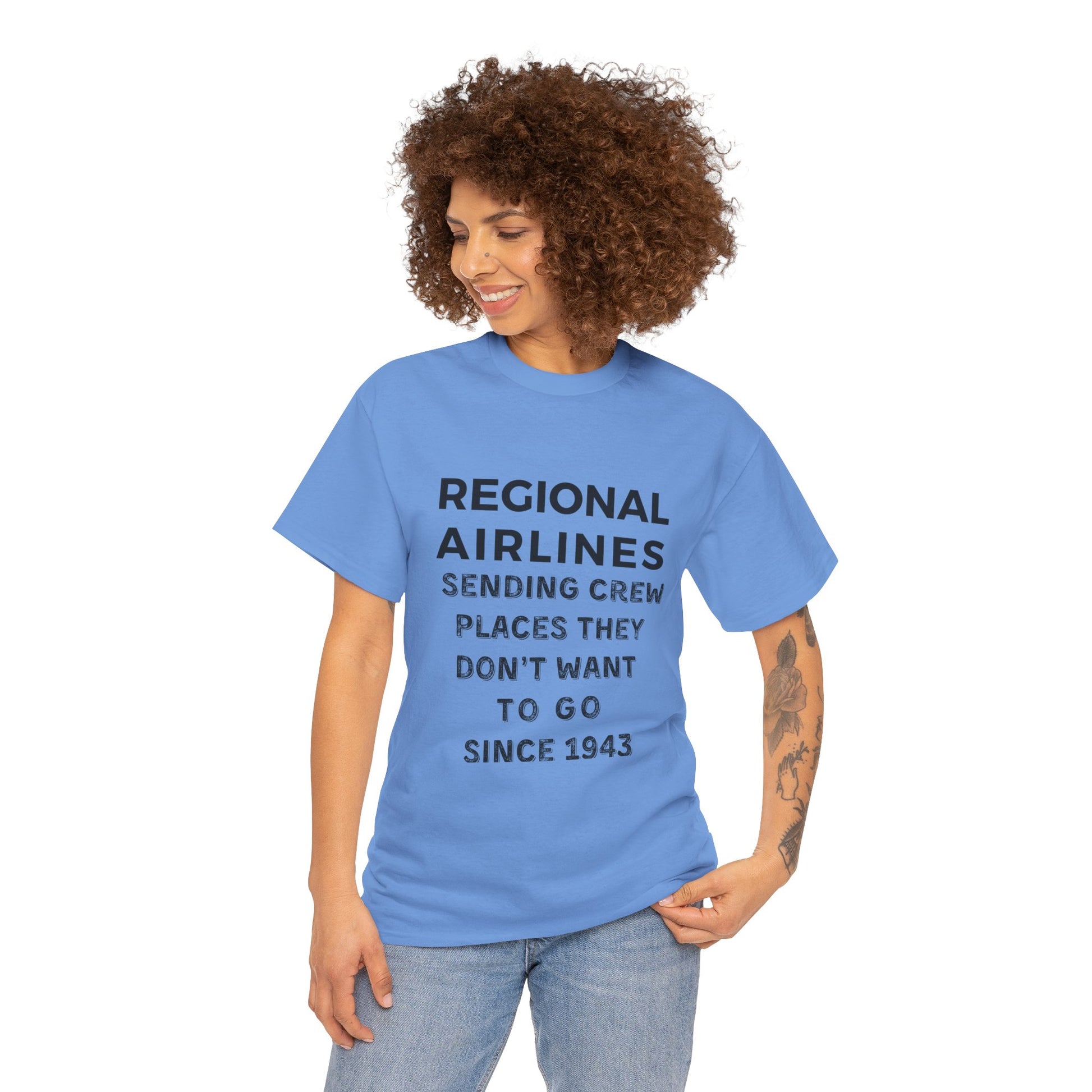 Regional Airlines light colors Unisex Heavy Cotton Tee with Airline Crew Humor, Pilot Gift, Aviation T-Shirt, Travel Lover Tee, Funny Crew Shirt