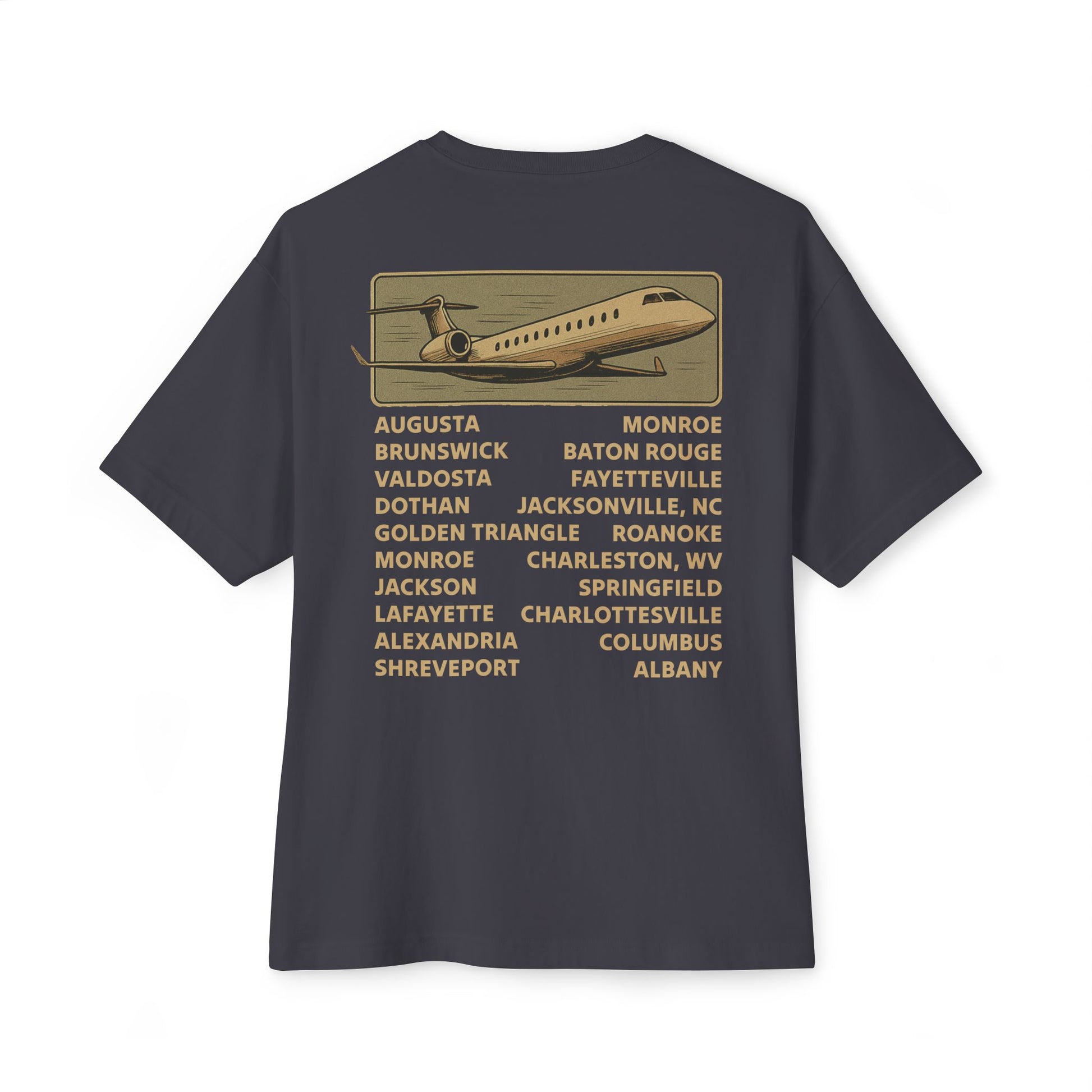Vintage Trailer Park World Tour Tee, Unisex Oversized Boxy T-Shirt, Regional Air Travel