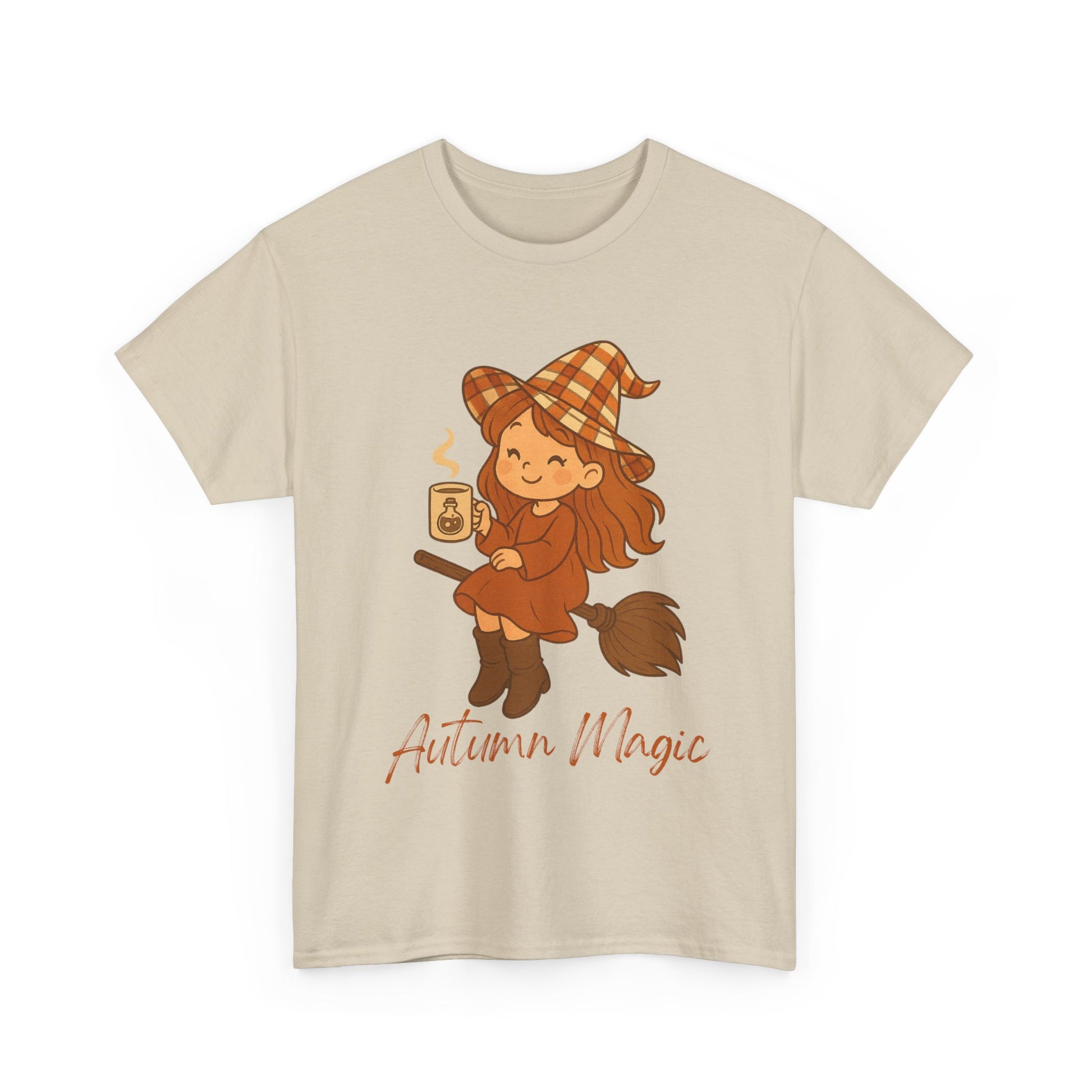 Autumn Magic Witch Tee - Cozy Fall Unisex Cotton T-Shirt, Perfect for Halloween, Pumpkin Spice Lovers, Casual Chill Days, Gift for Witches