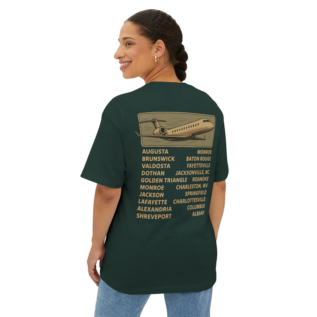 Vintage Trailer Park World Tour Tee, Unisex Oversized Boxy T-Shirt, Regional Air Travel