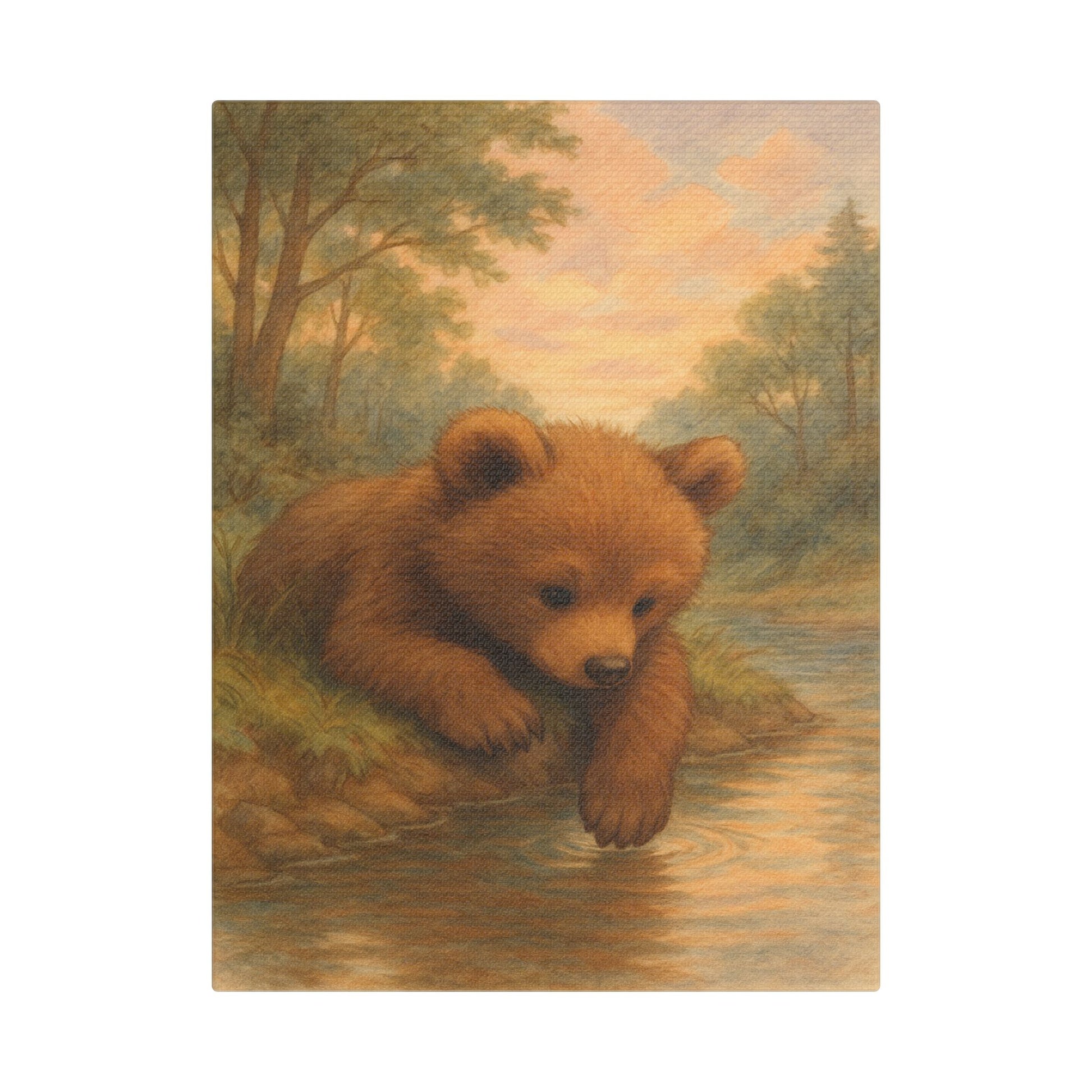 Curious Bear Cub, Nature Wall Decor, Nursery Decor, Wildlife Artwork, Home Decoration, Cozy Bedroom Accent