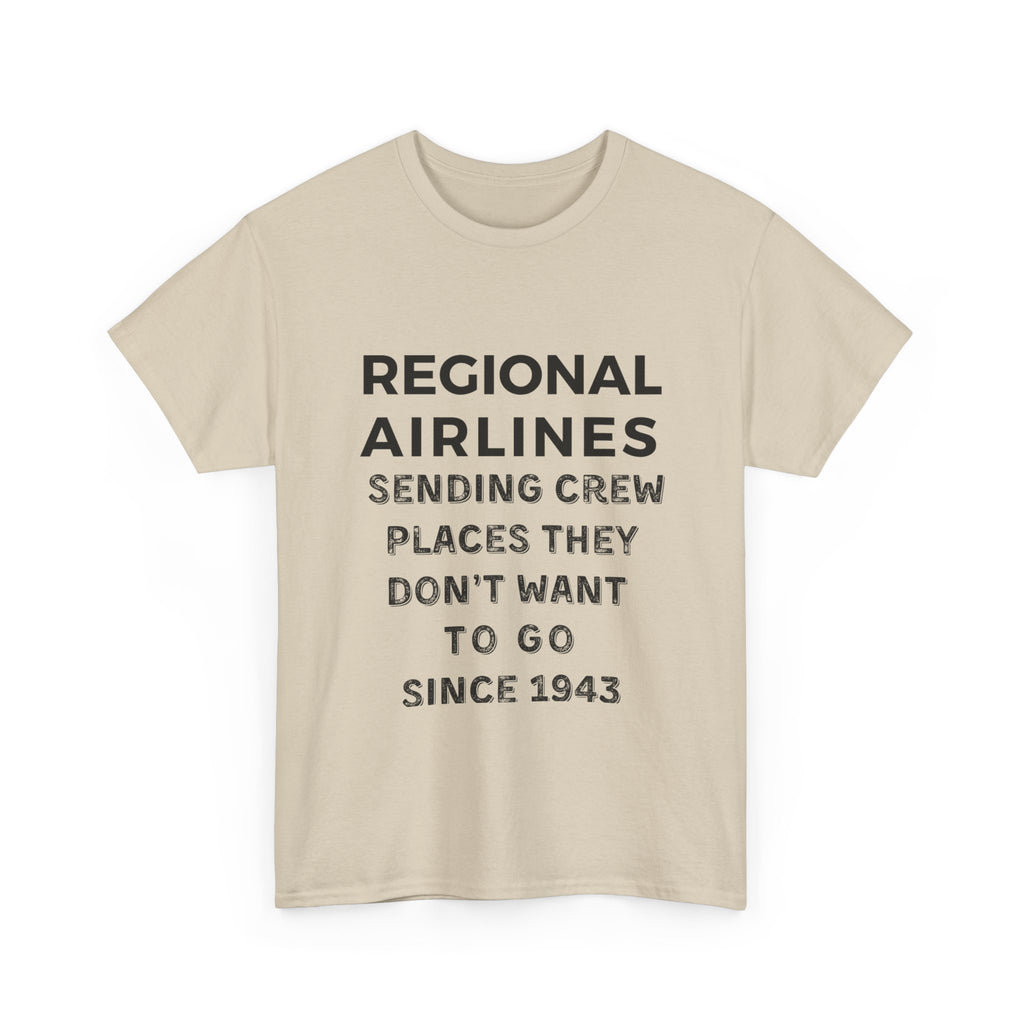 Regional Airlines light colors Unisex Heavy Cotton Tee with Airline Crew Humor, Pilot Gift, Aviation T-Shirt, Travel Lover Tee, Funny Crew Shirt