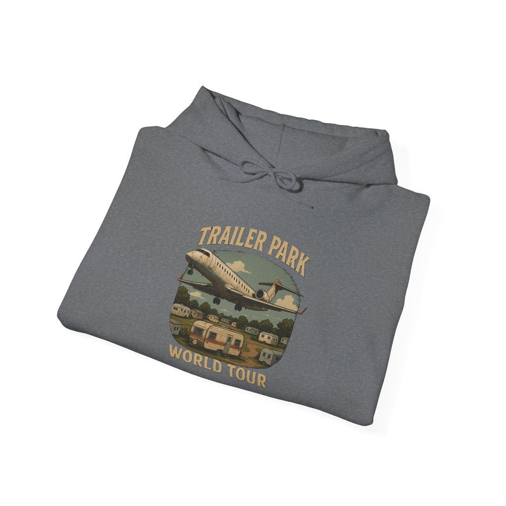 Trailer Park World Tour Unisex Hoodie, Cozy Sweatshirt for Travelers, Fun Gift for Regional Airline Lovers