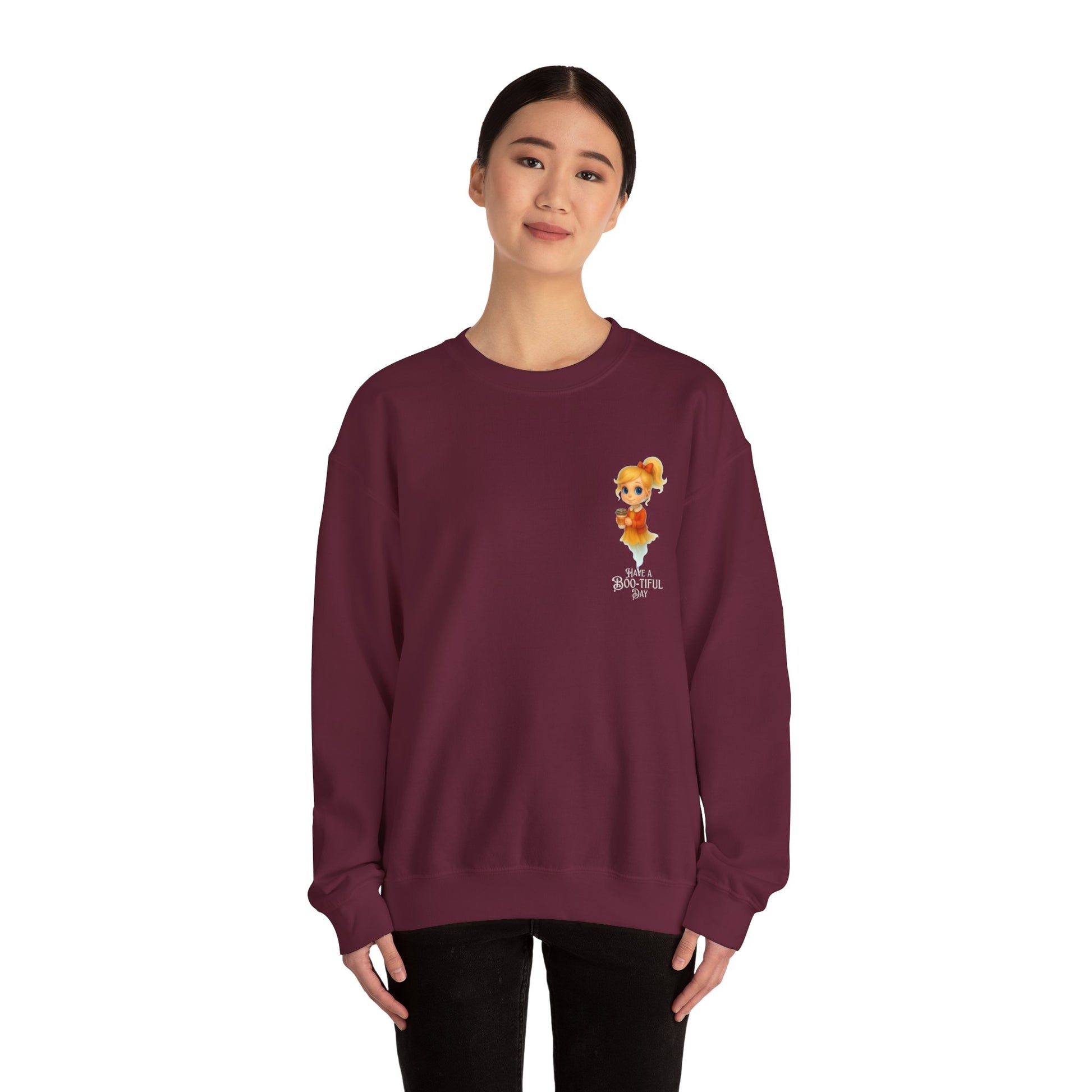 Boo-tiful Day Sweatshirt, Cute Cartoon Animal Sweatshirt, Cozy Crewneck, Gift for Animal Lovers, Fall Fashion, Kids & Adults Sweater