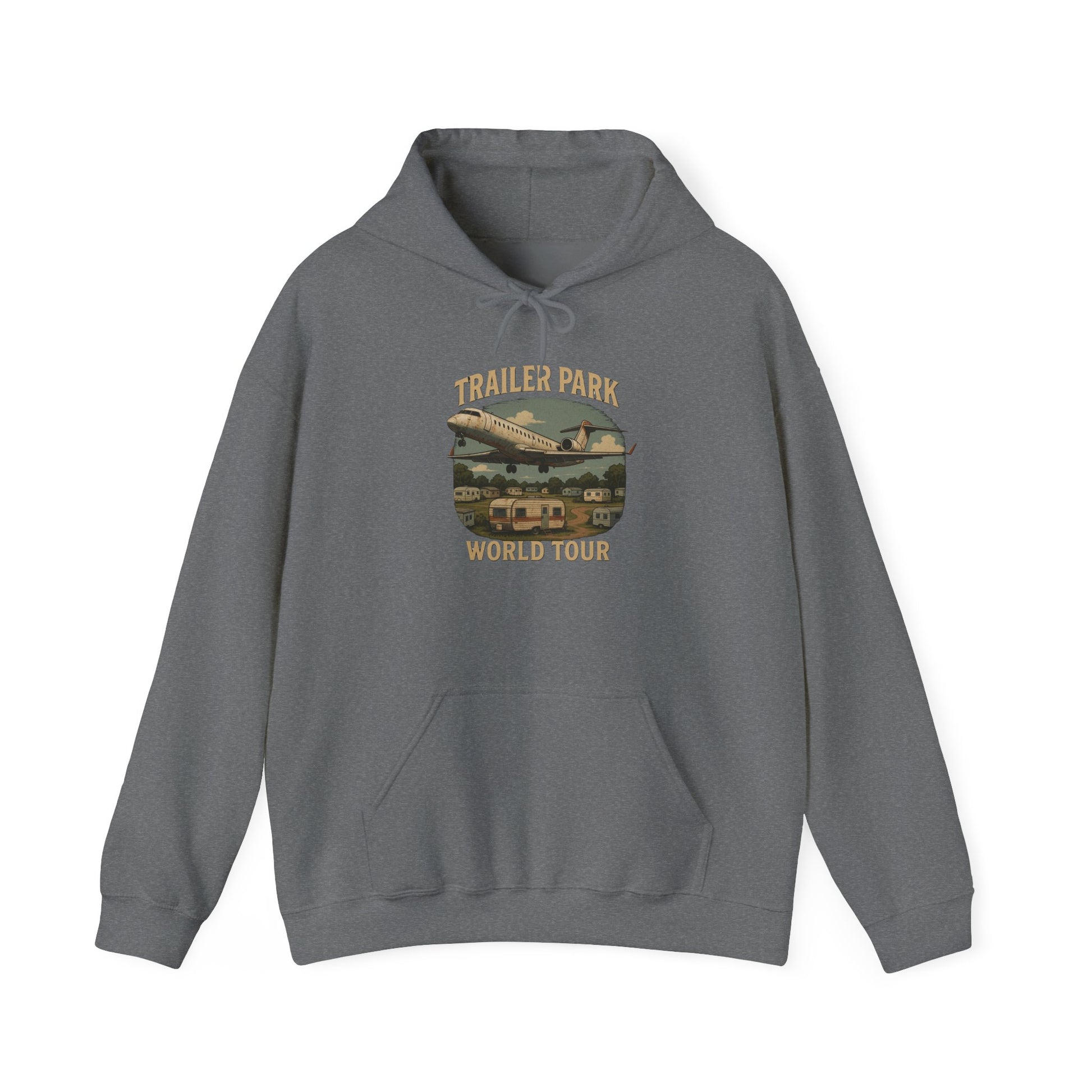 Trailer Park World Tour Unisex Hoodie, Cozy Sweatshirt for Travelers, Fun Gift for Regional Airline Lovers