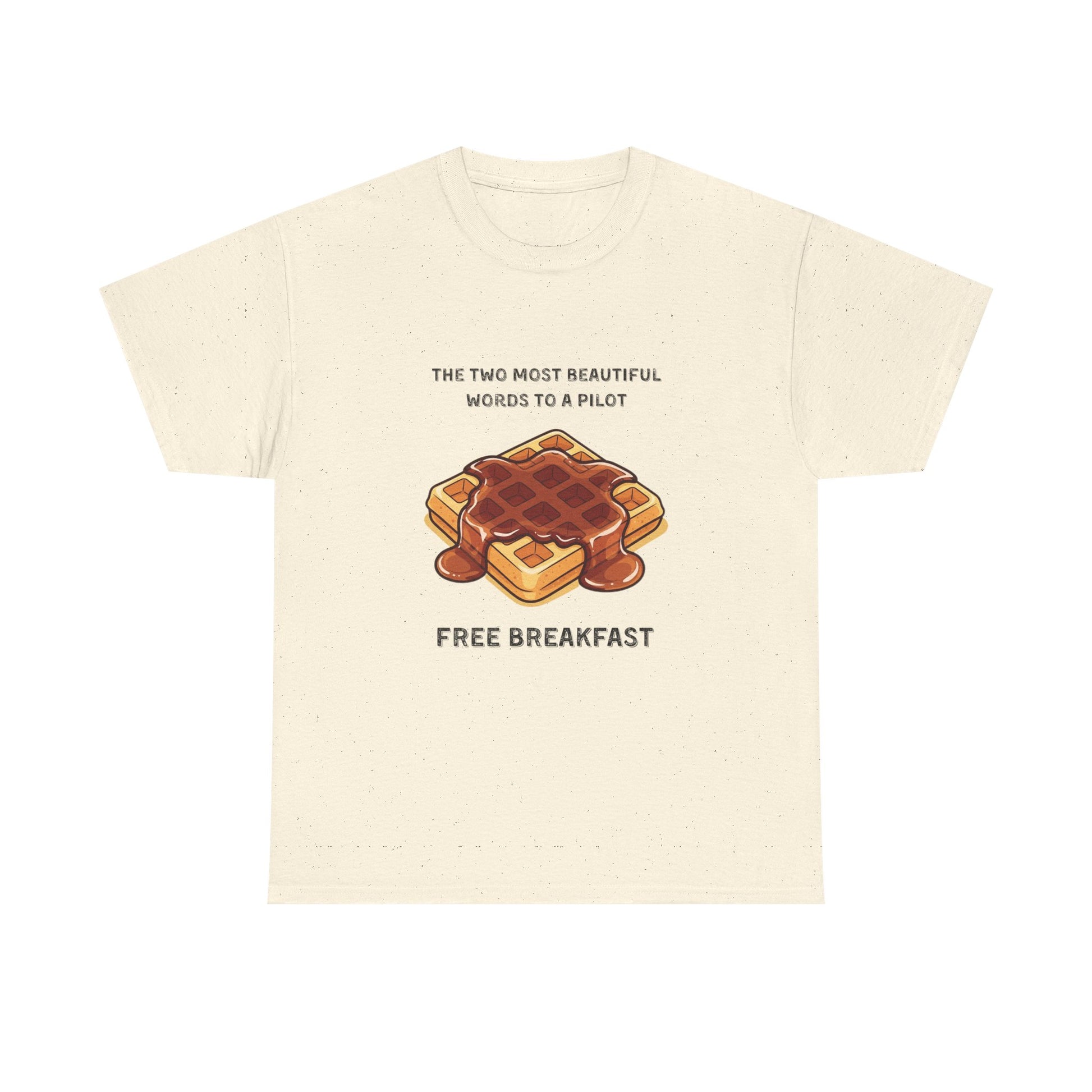 Free Breakfast Cotton Tee, Funny Breakfast Shirt, Unisex Gift,  Pilot Humor, Cute Food Tee