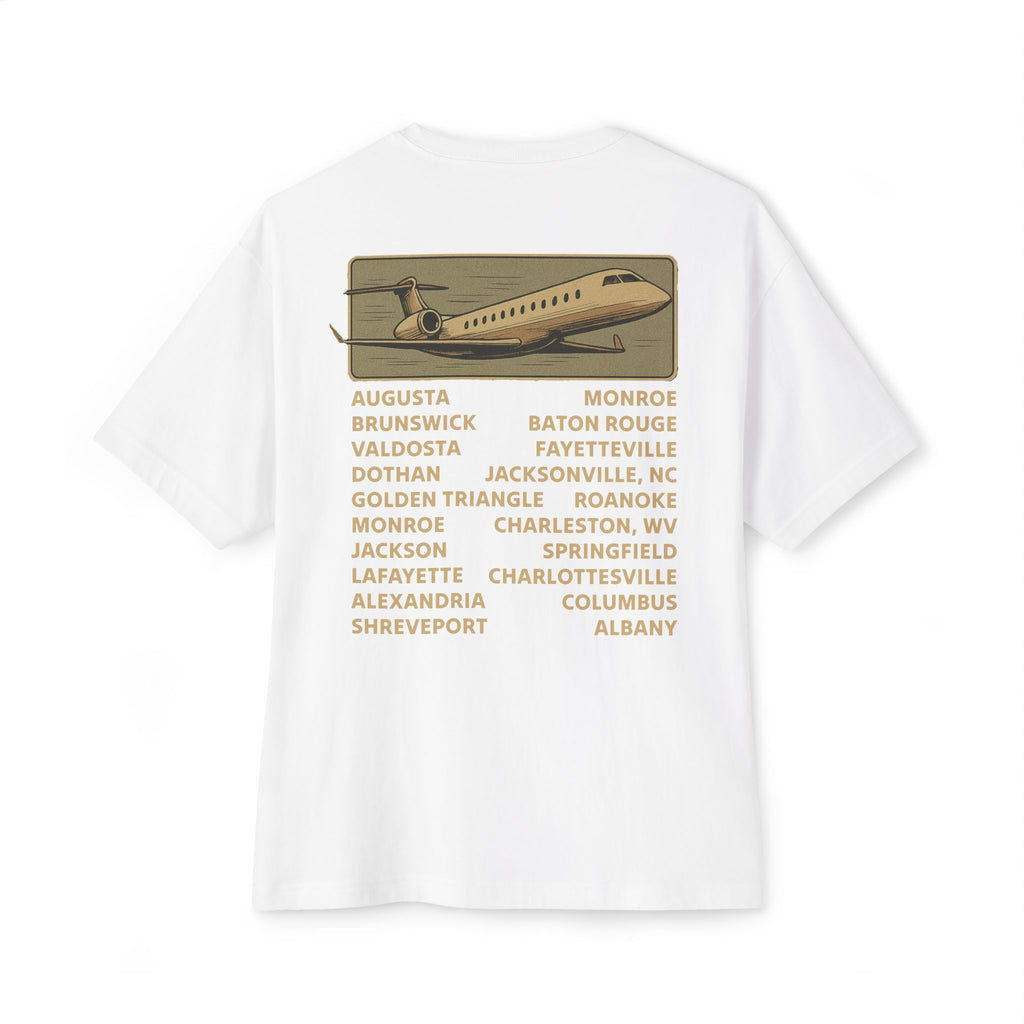 Vintage Trailer Park World Tour Tee, Unisex Oversized Boxy T-Shirt, Regional Air Travel