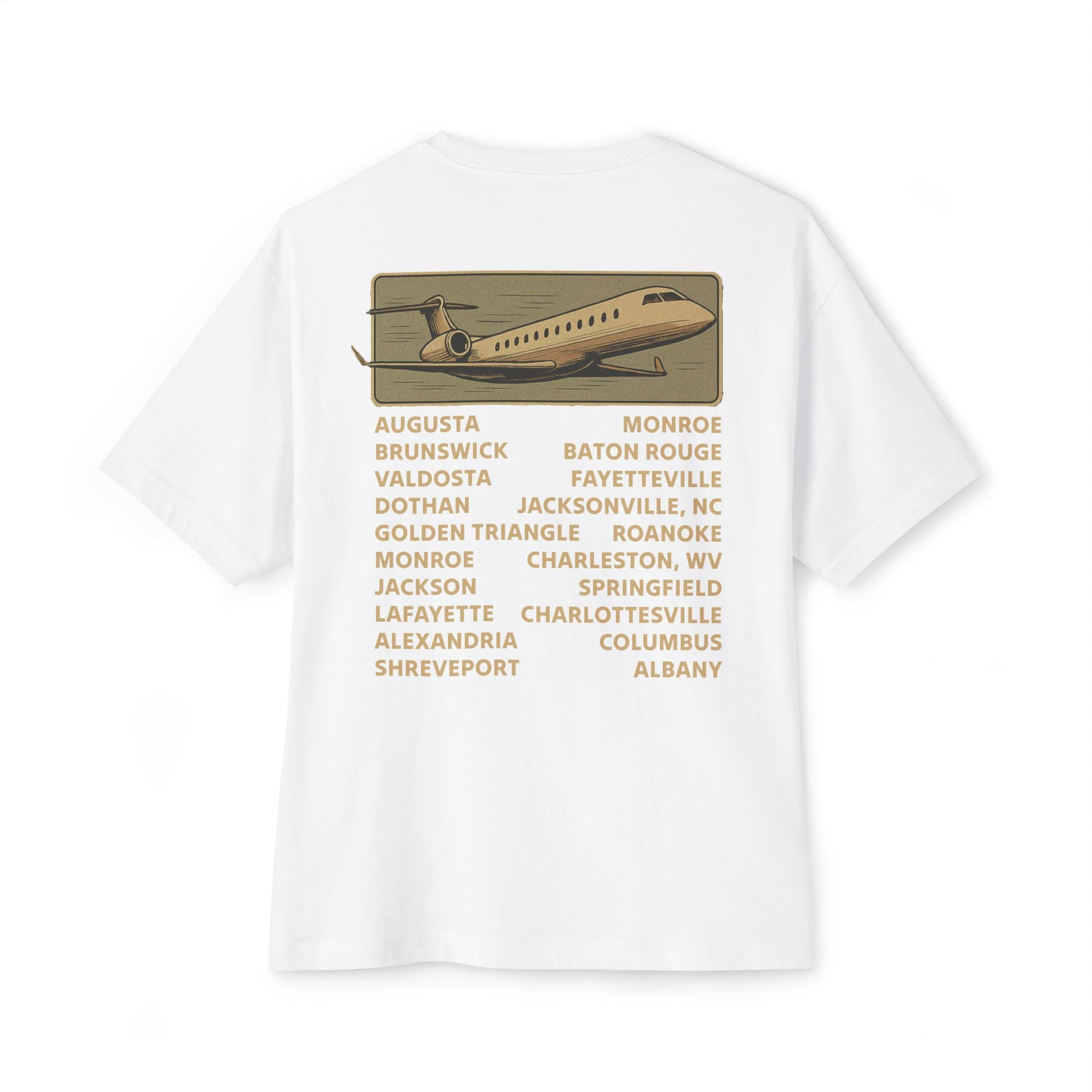 Vintage Trailer Park World Tour Tee, Unisex Oversized Boxy T-Shirt, Regional Air Travel