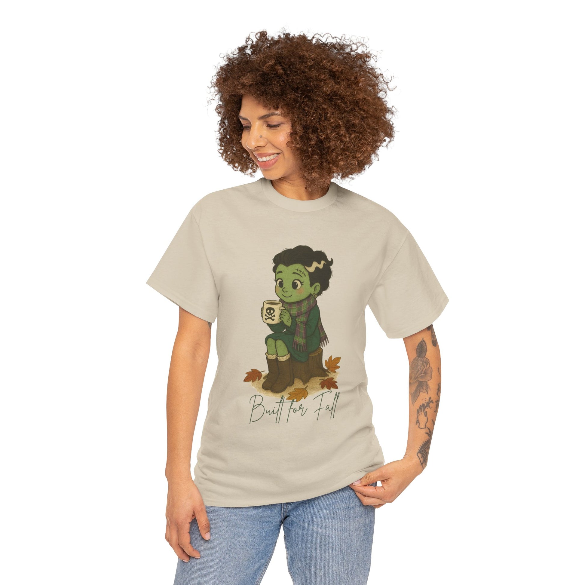 Frankie Loves Fall Tee- Autumn Vibes Unisex Tee with Cute Character, Fall Shirt, Halloween Apparel, Graphic Tee, Cozy Gift