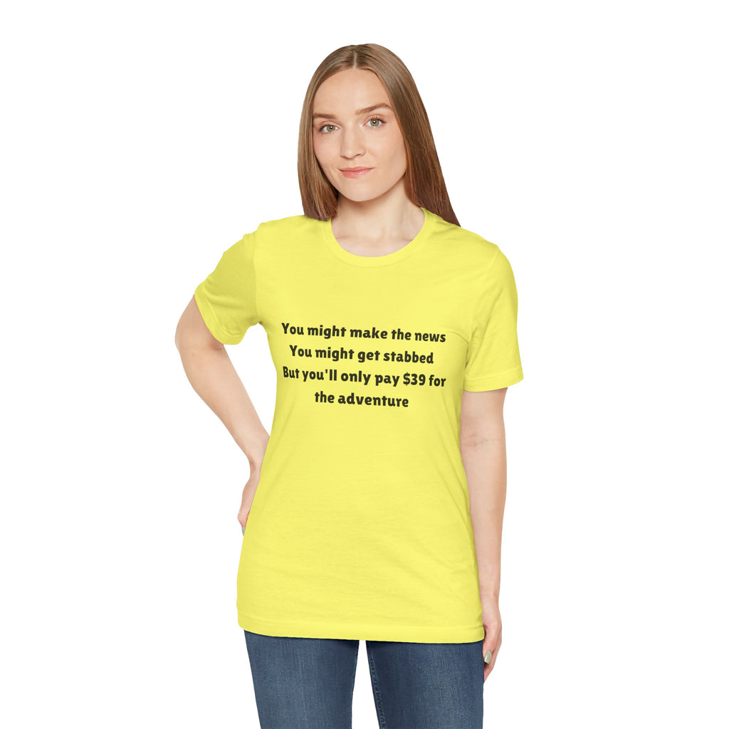 Discount Chaos, Air travel is an adventure, Funny Quote Shirt, Cool Casual Wear, Gift for Adventurers, Unique Graphic Tee, Everyday Comfort