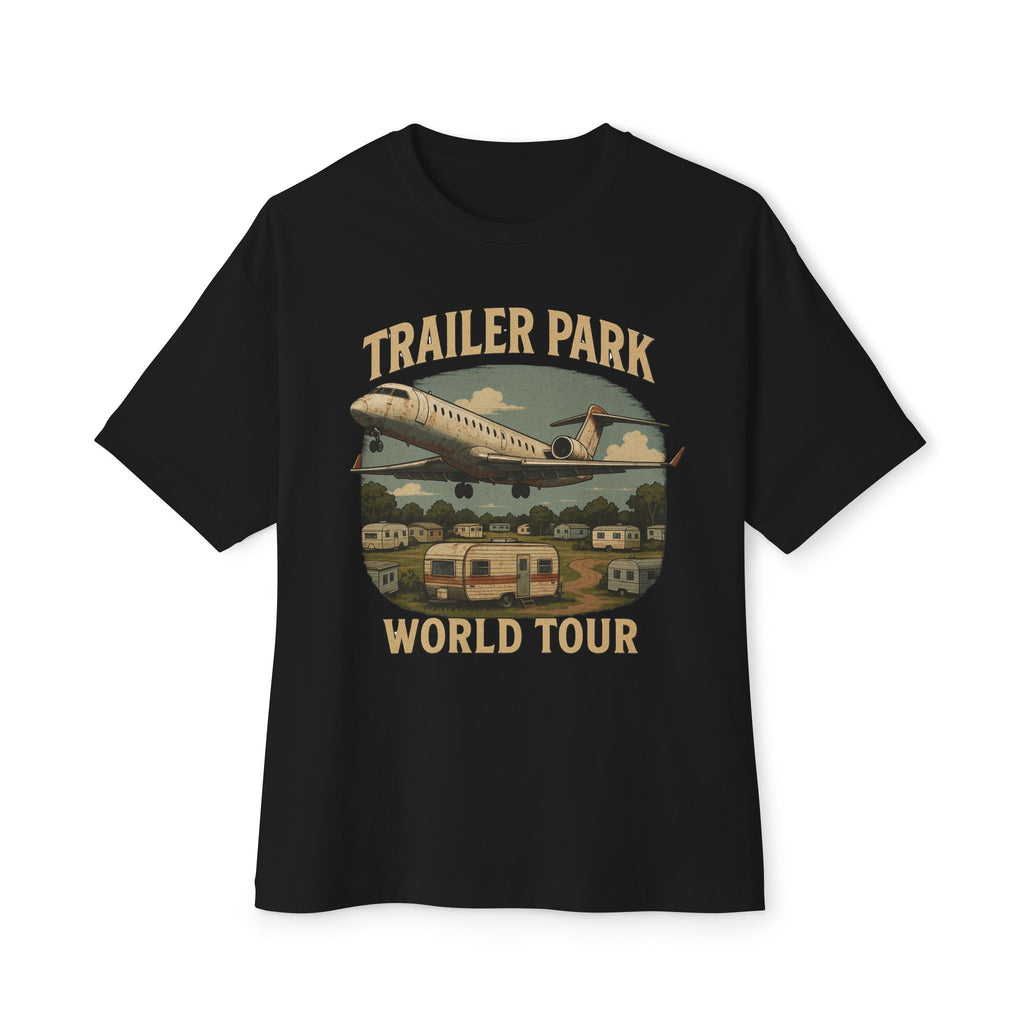 Vintage Trailer Park World Tour Tee, Unisex Oversized Boxy T-Shirt, Regional Air Travel