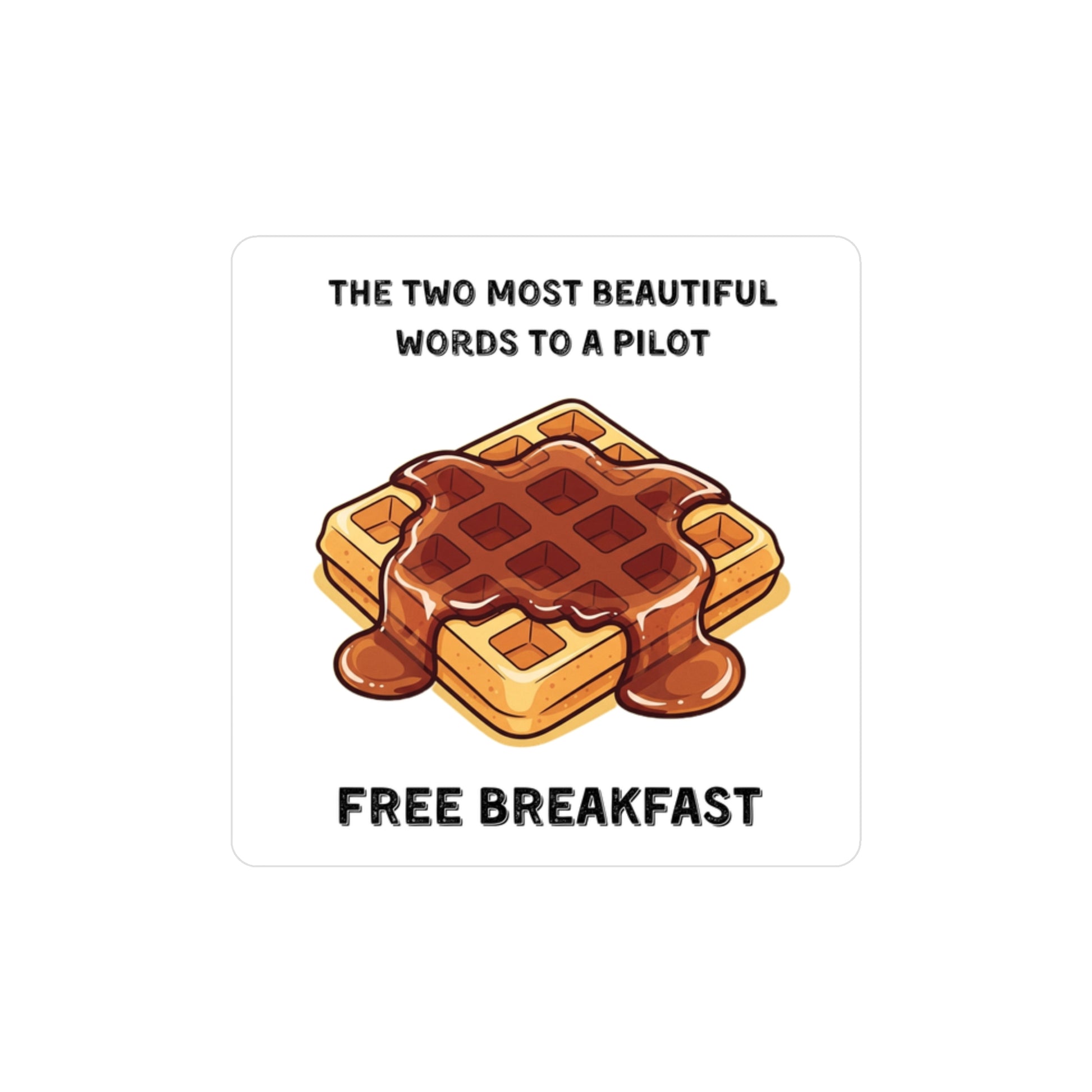 Free Breakfast, Airplane Gift, Travel Stickers, Aviation Decor, Free Breakfast Vinyl Sticker