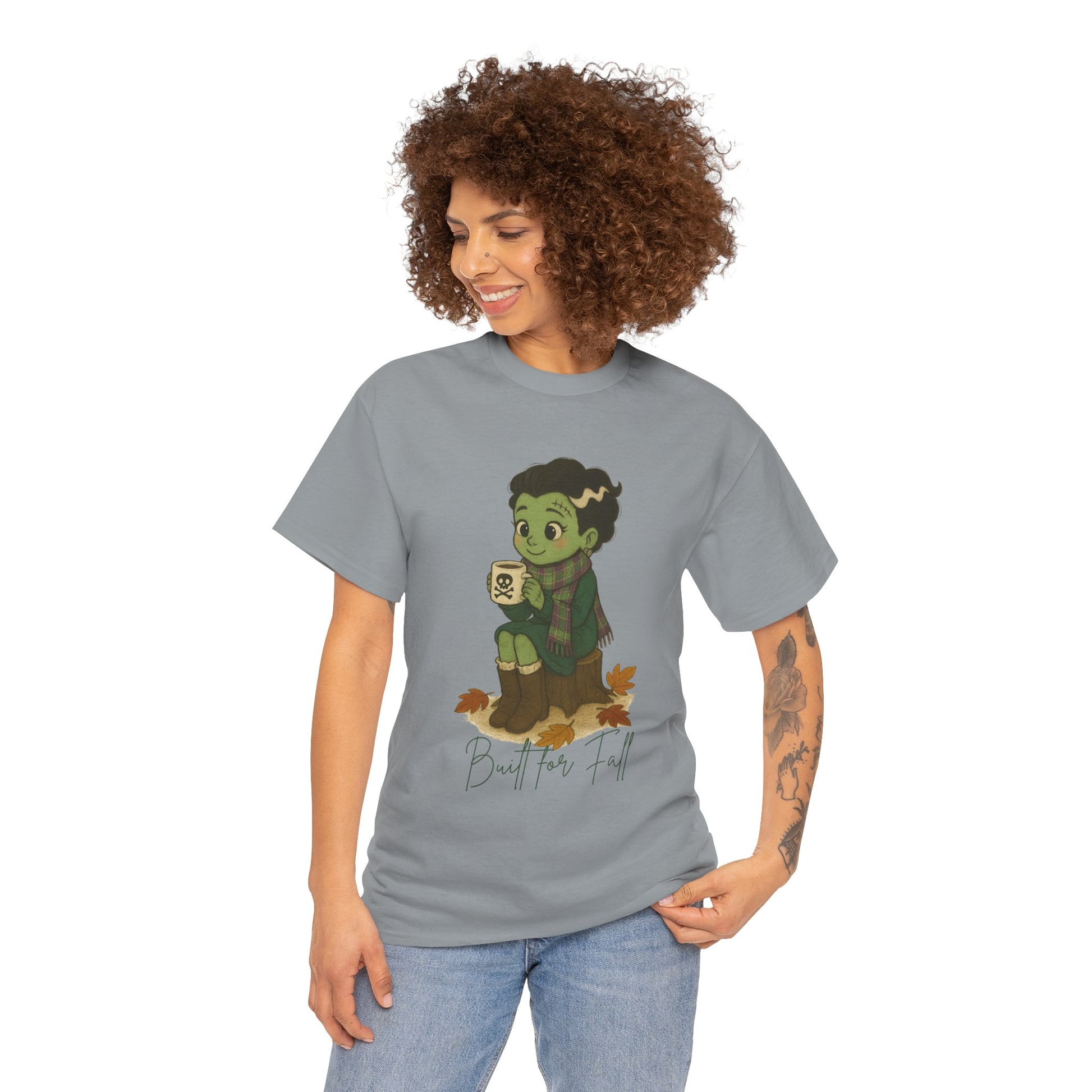 Frankie Loves Fall Tee- Autumn Vibes Unisex Tee with Cute Character, Fall Shirt, Halloween Apparel, Graphic Tee, Cozy Gift