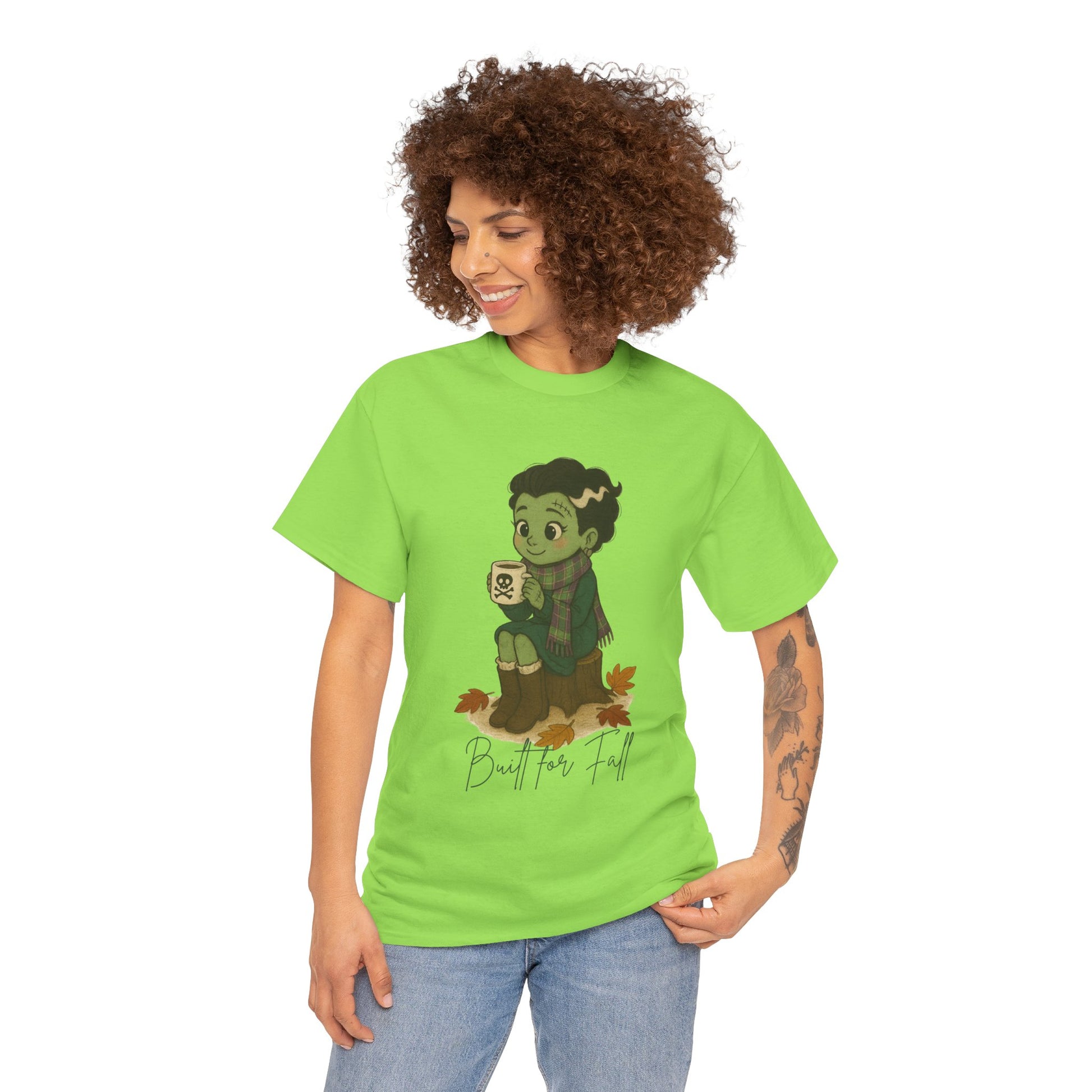 Frankie Loves Fall Tee- Autumn Vibes Unisex Tee with Cute Character, Fall Shirt, Halloween Apparel, Graphic Tee, Cozy Gift