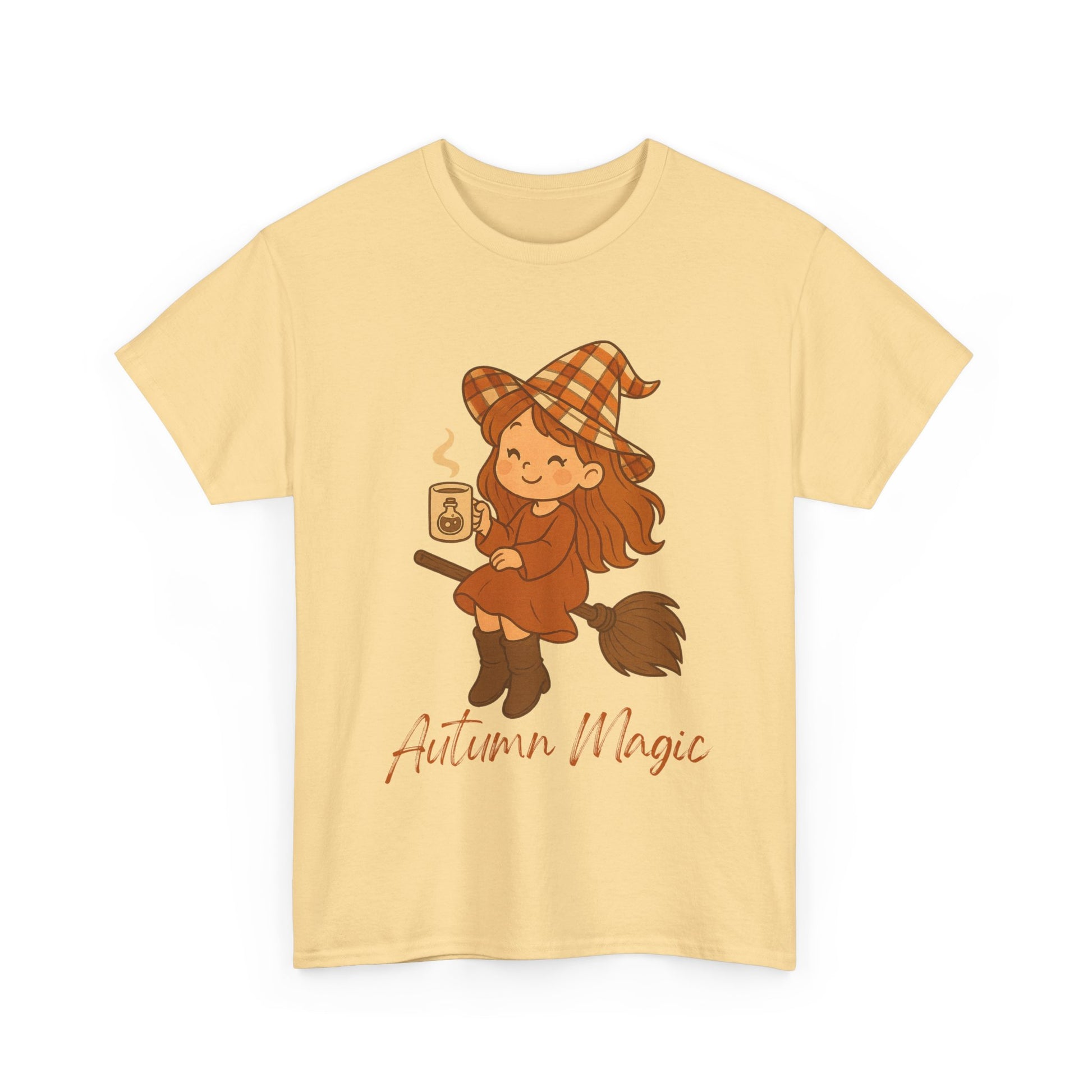 Autumn Magic Witch Tee - Cozy Fall Unisex Cotton T-Shirt, Perfect for Halloween, Pumpkin Spice Lovers, Casual Chill Days, Gift for Witches