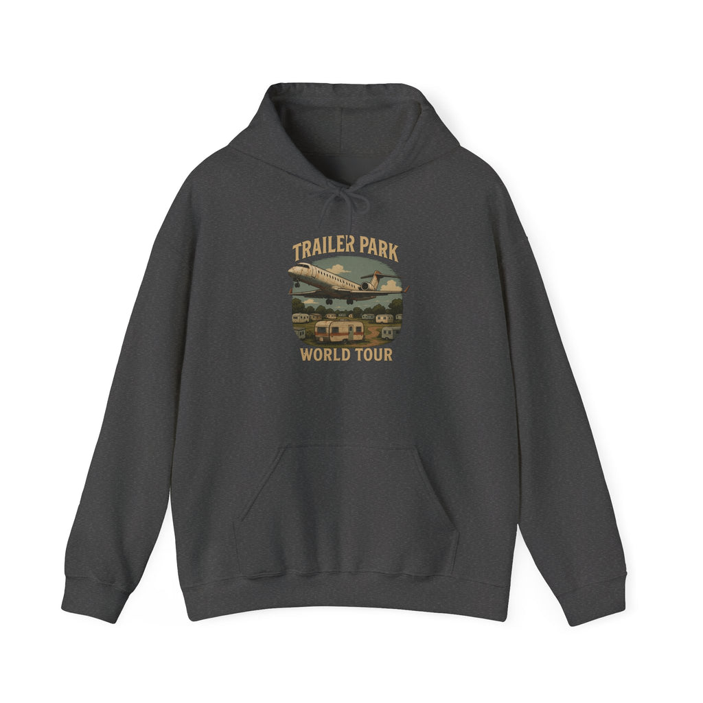 Trailer Park World Tour Unisex Hoodie, Cozy Sweatshirt for Travelers, Fun Gift for Regional Airline Lovers