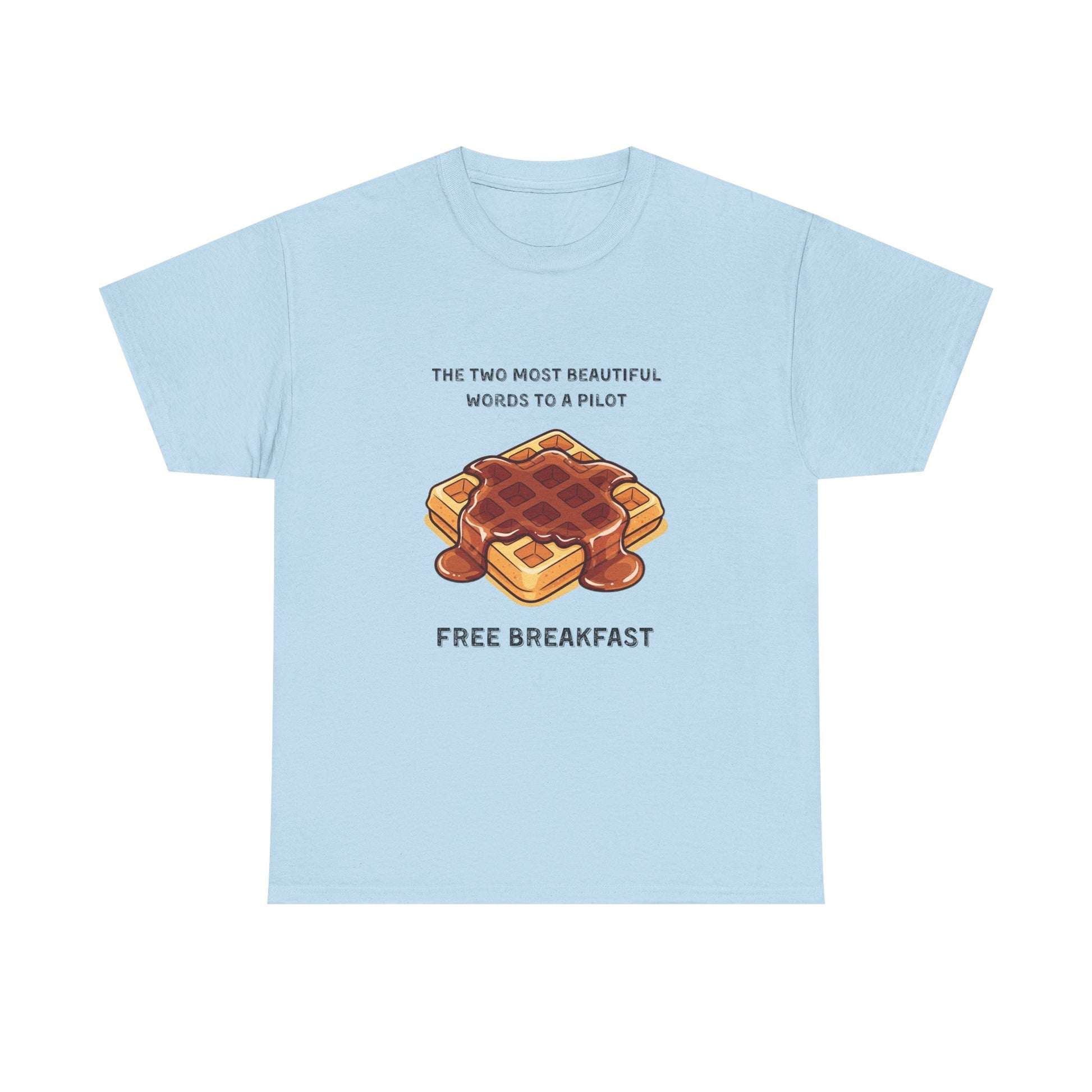 Free Breakfast Cotton Tee, Funny Breakfast Shirt, Unisex Gift,  Pilot Humor, Cute Food Tee