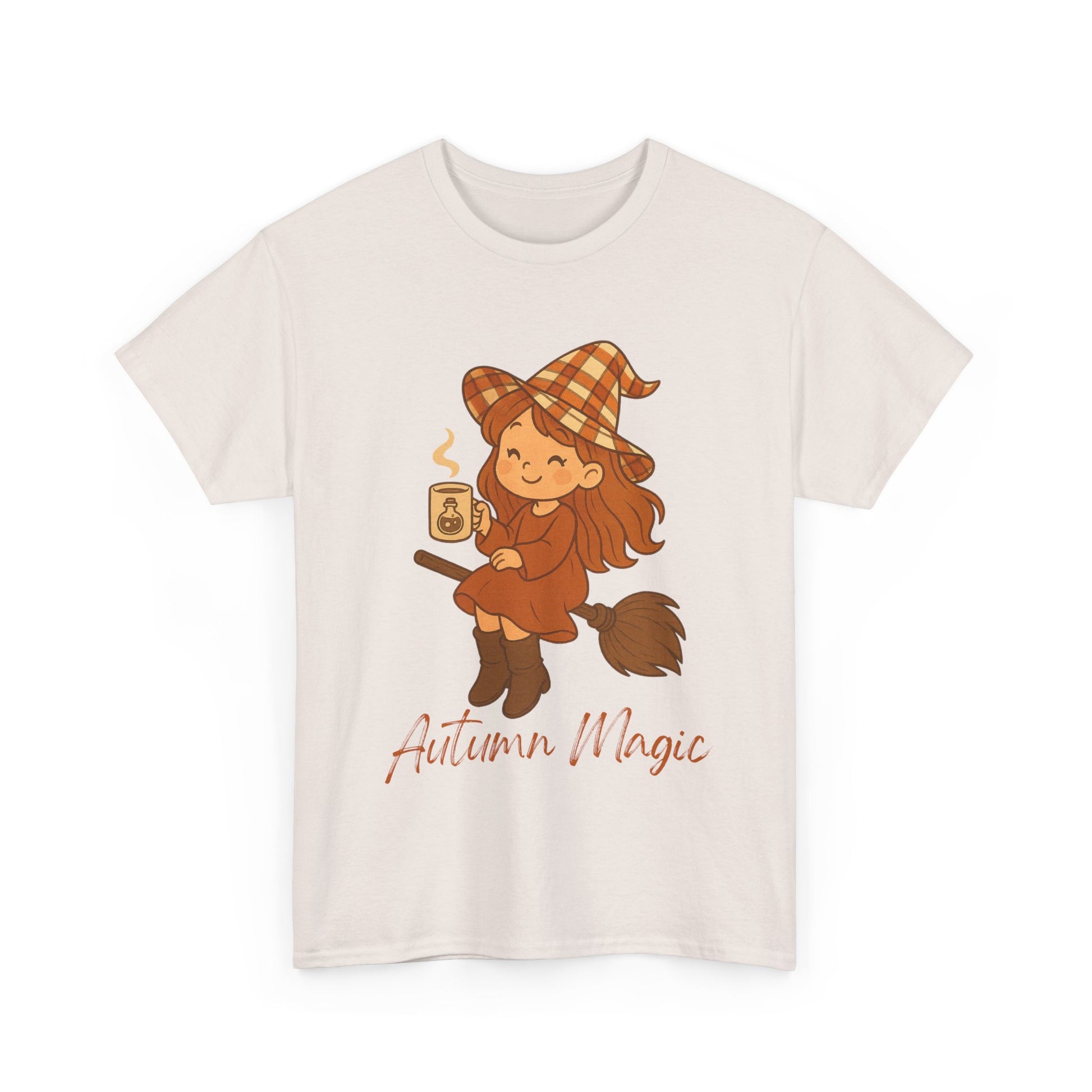 Autumn Magic Witch Tee - Cozy Fall Unisex Cotton T-Shirt, Perfect for Halloween, Pumpkin Spice Lovers, Casual Chill Days, Gift for Witches