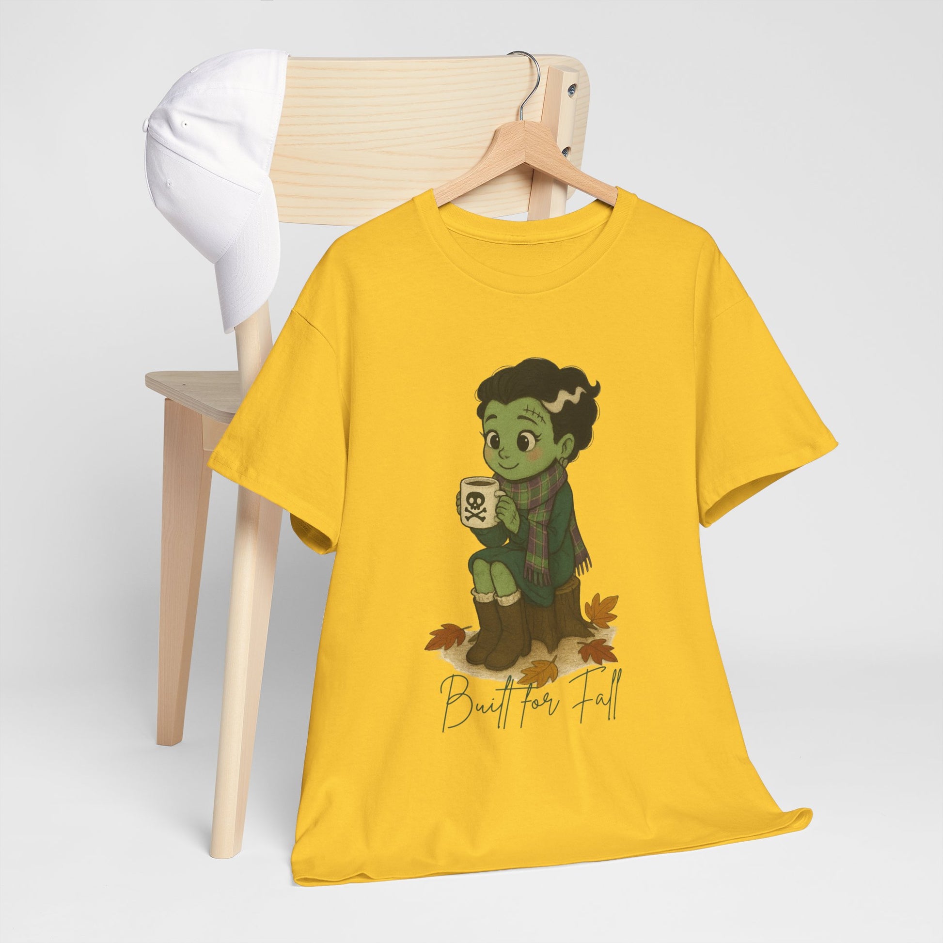 Frankie Loves Fall Tee- Autumn Vibes Unisex Tee with Cute Character, Fall Shirt, Halloween Apparel, Graphic Tee, Cozy Gift