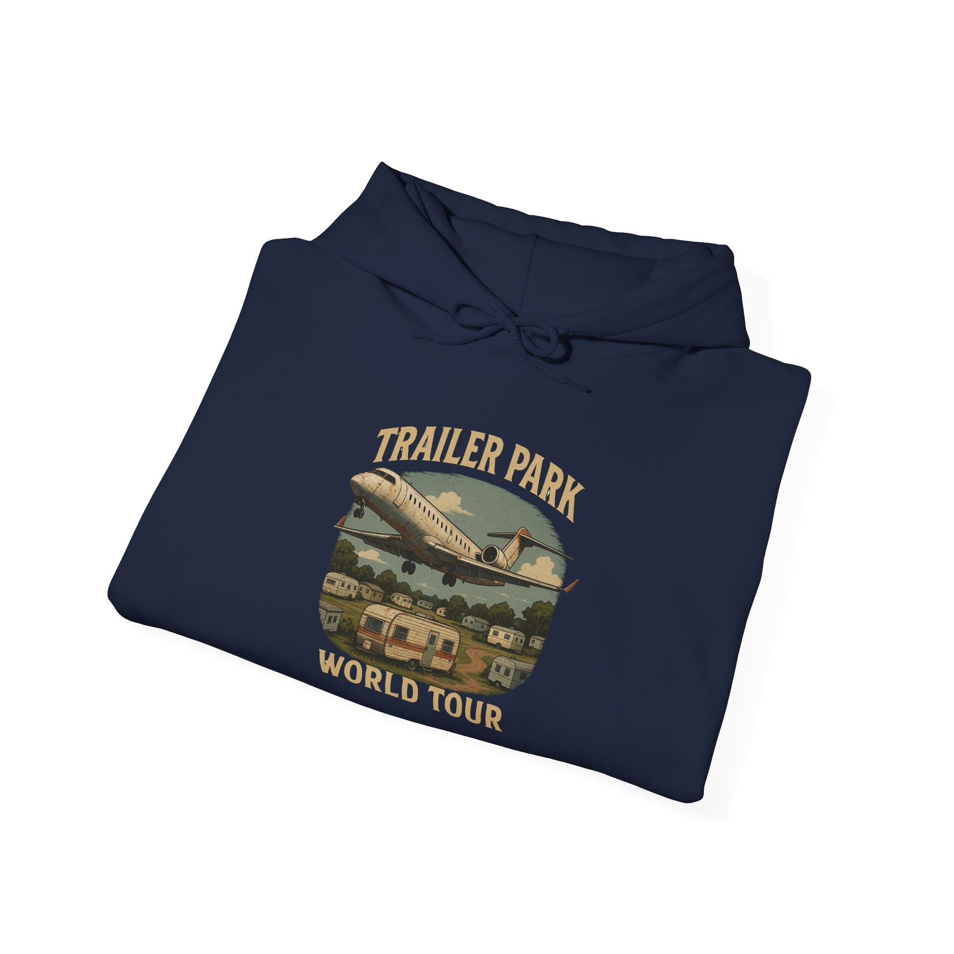 Trailer Park World Tour Unisex Hoodie, Cozy Sweatshirt for Travelers, Fun Gift for Regional Airline Lovers