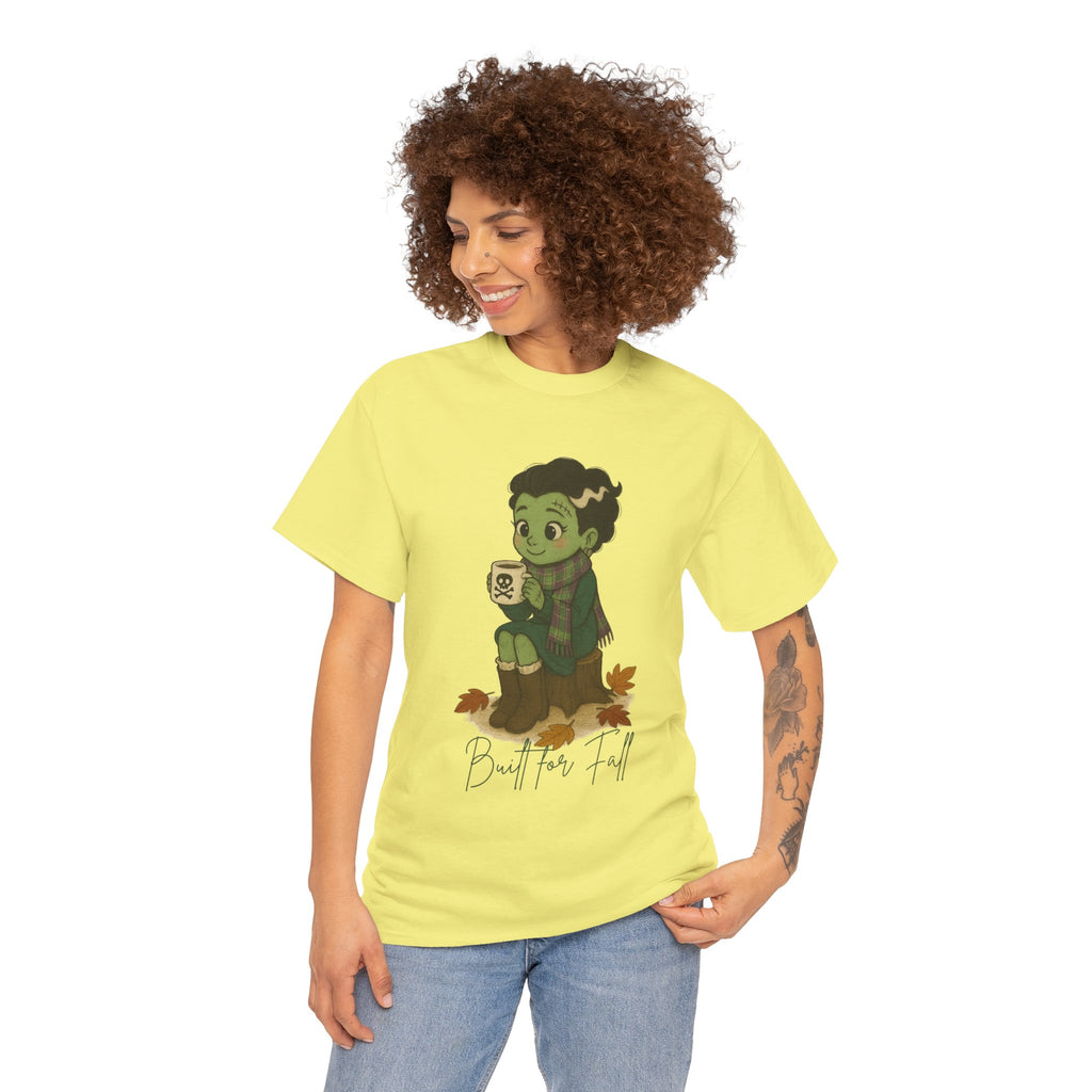 Frankie Loves Fall Tee- Autumn Vibes Unisex Tee with Cute Character, Fall Shirt, Halloween Apparel, Graphic Tee, Cozy Gift