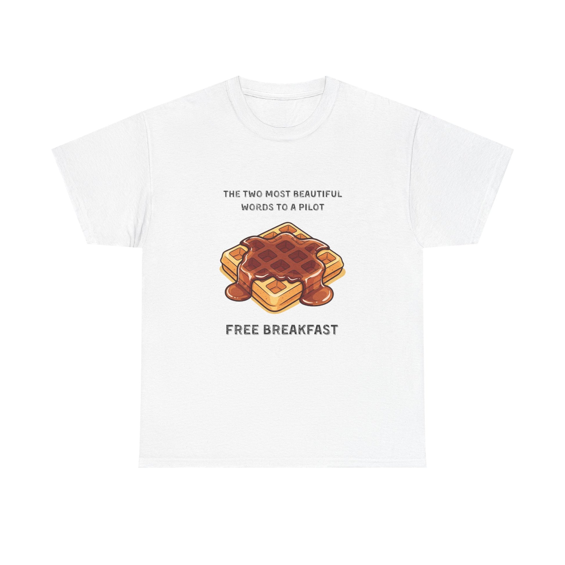 Free Breakfast Cotton Tee, Funny Breakfast Shirt, Unisex Gift,  Pilot Humor, Cute Food Tee