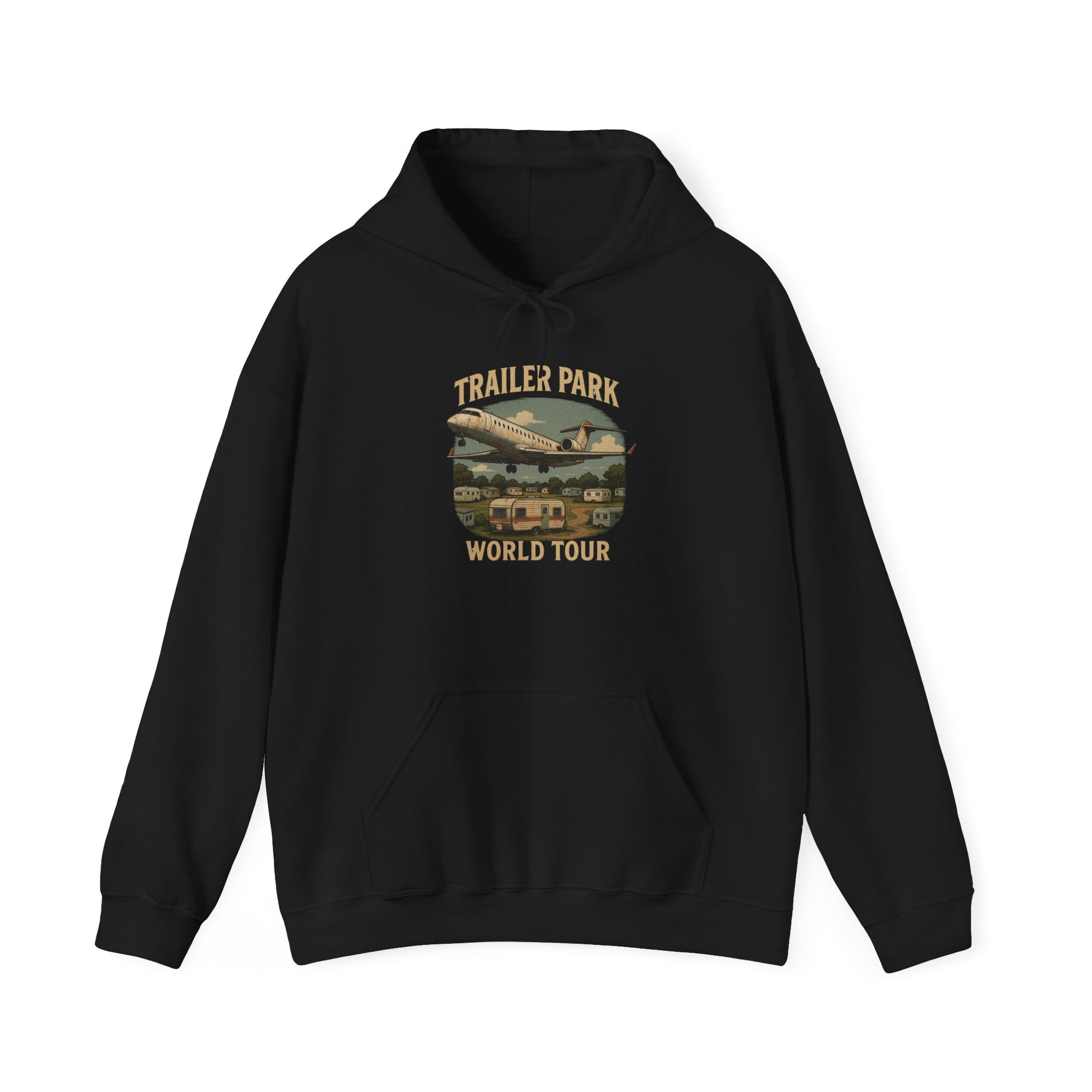 Trailer Park World Tour Unisex Hoodie, Cozy Sweatshirt for Travelers, Fun Gift for Regional Airline Lovers