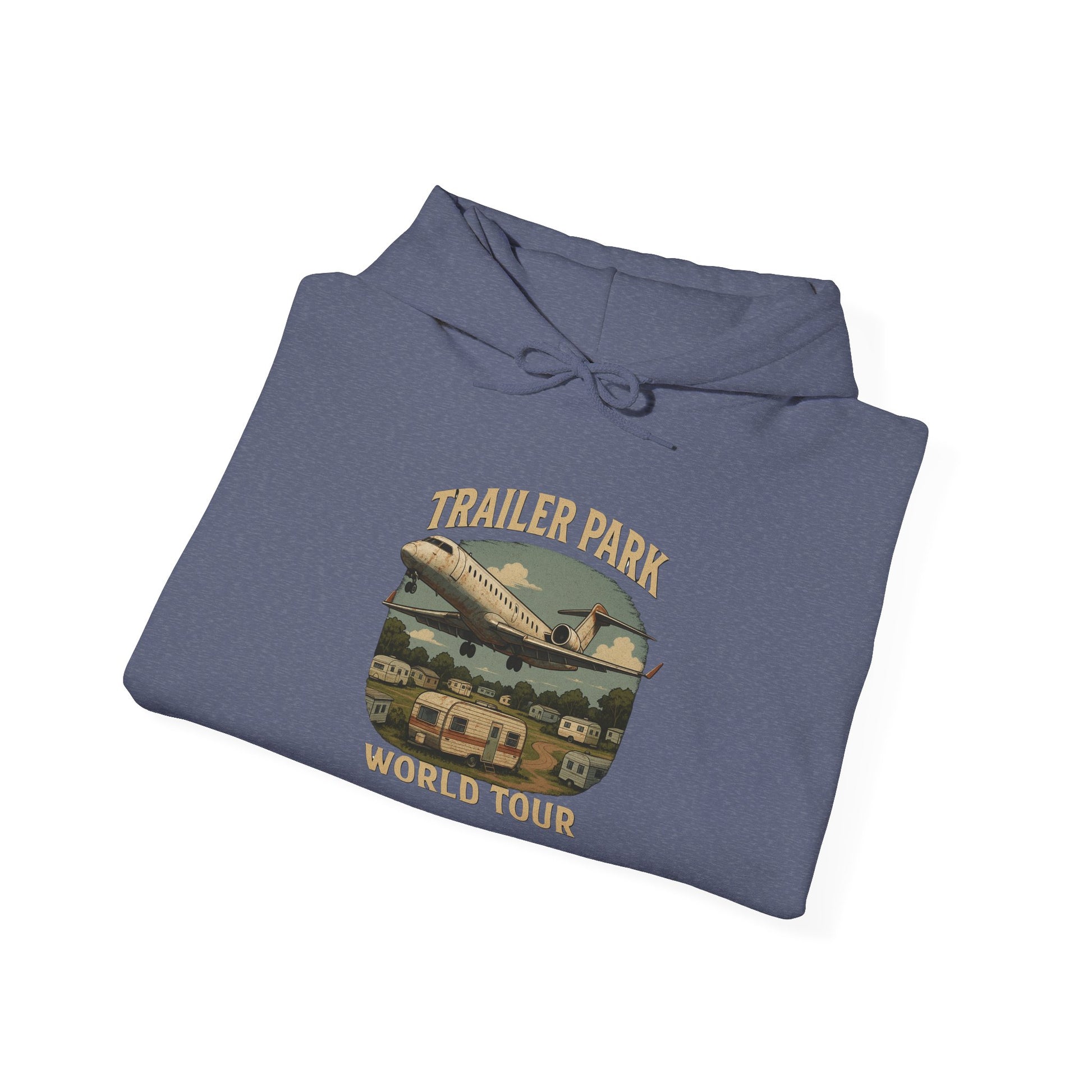 Trailer Park World Tour Unisex Hoodie, Cozy Sweatshirt for Travelers, Fun Gift for Regional Airline Lovers