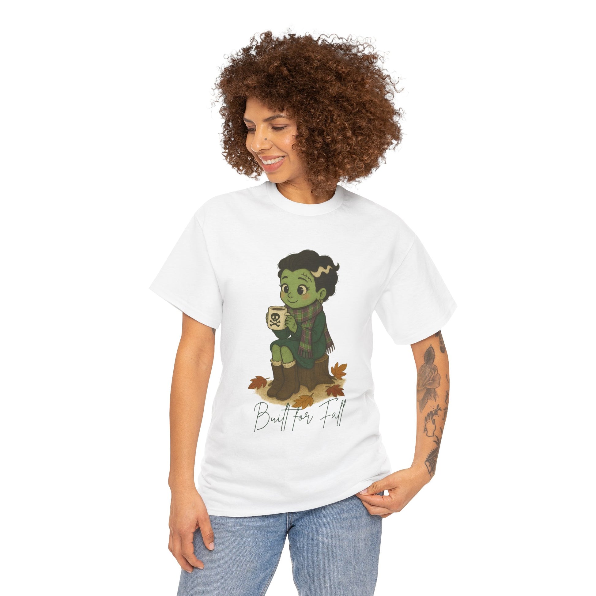 Frankie Loves Fall Tee- Autumn Vibes Unisex Tee with Cute Character, Fall Shirt, Halloween Apparel, Graphic Tee, Cozy Gift