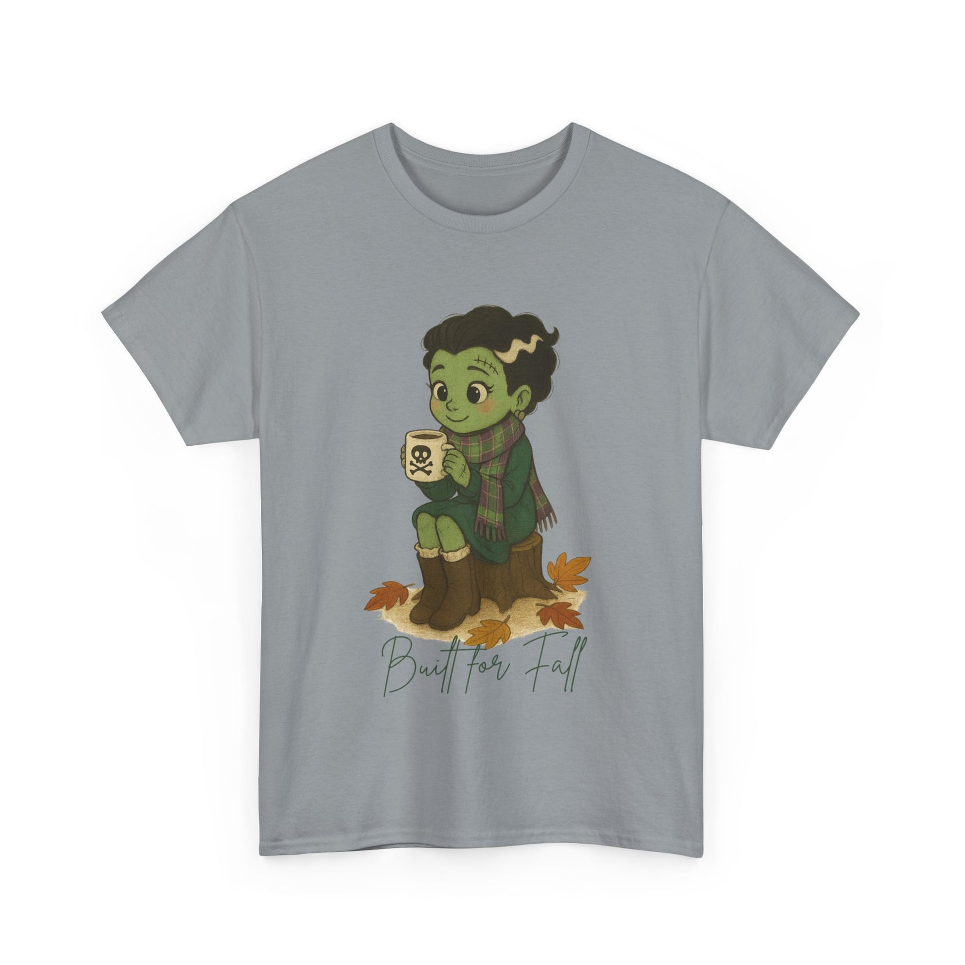 Frankie Loves Fall Tee- Autumn Vibes Unisex Tee with Cute Character, Fall Shirt, Halloween Apparel, Graphic Tee, Cozy Gift