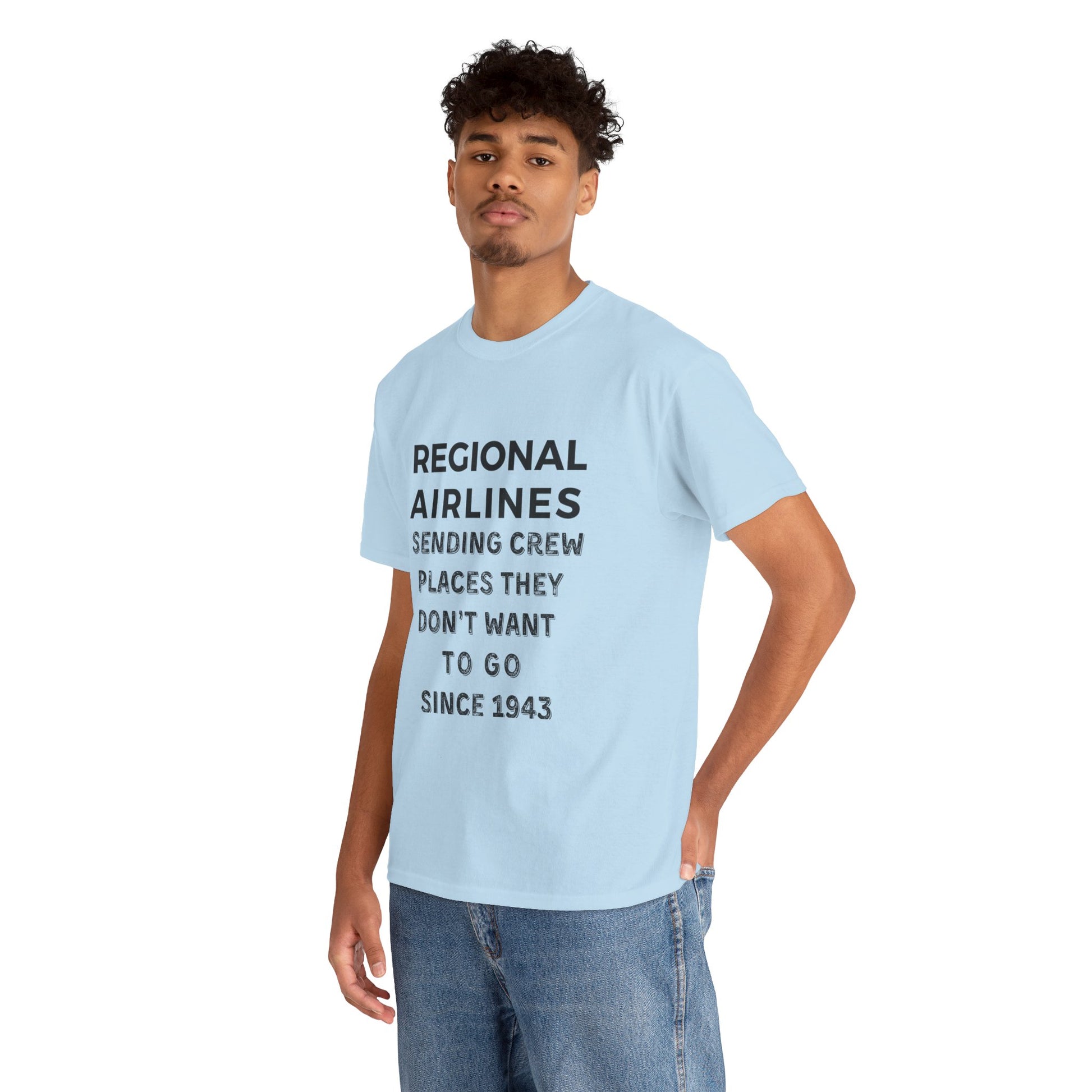 Regional Airlines light colors Unisex Heavy Cotton Tee with Airline Crew Humor, Pilot Gift, Aviation T-Shirt, Travel Lover Tee, Funny Crew Shirt