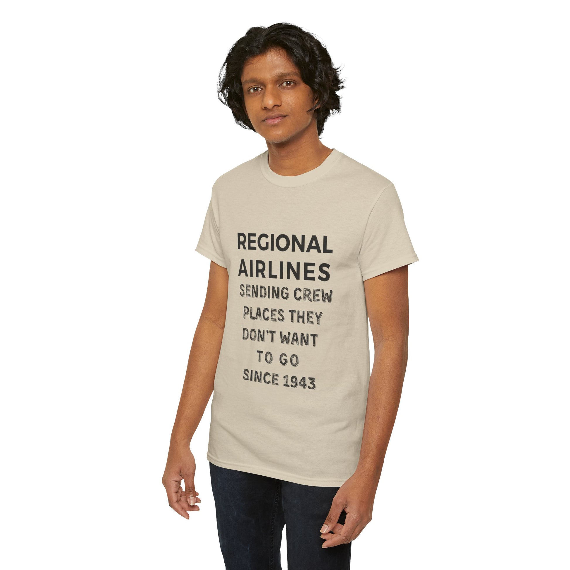 Regional Airlines light colors Unisex Heavy Cotton Tee with Airline Crew Humor, Pilot Gift, Aviation T-Shirt, Travel Lover Tee, Funny Crew Shirt