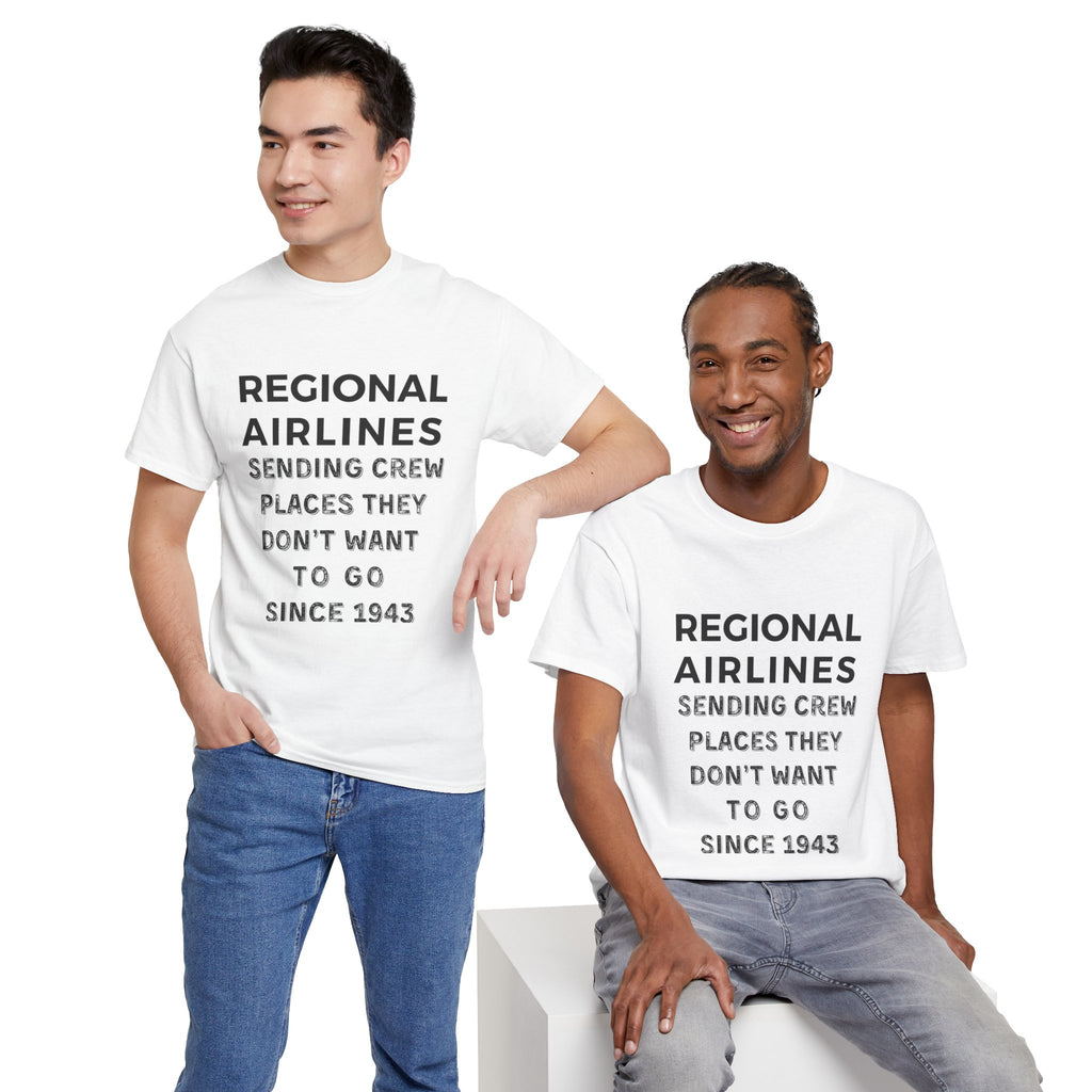 Regional Airlines light colors Unisex Heavy Cotton Tee with Airline Crew Humor, Pilot Gift, Aviation T-Shirt, Travel Lover Tee, Funny Crew Shirt