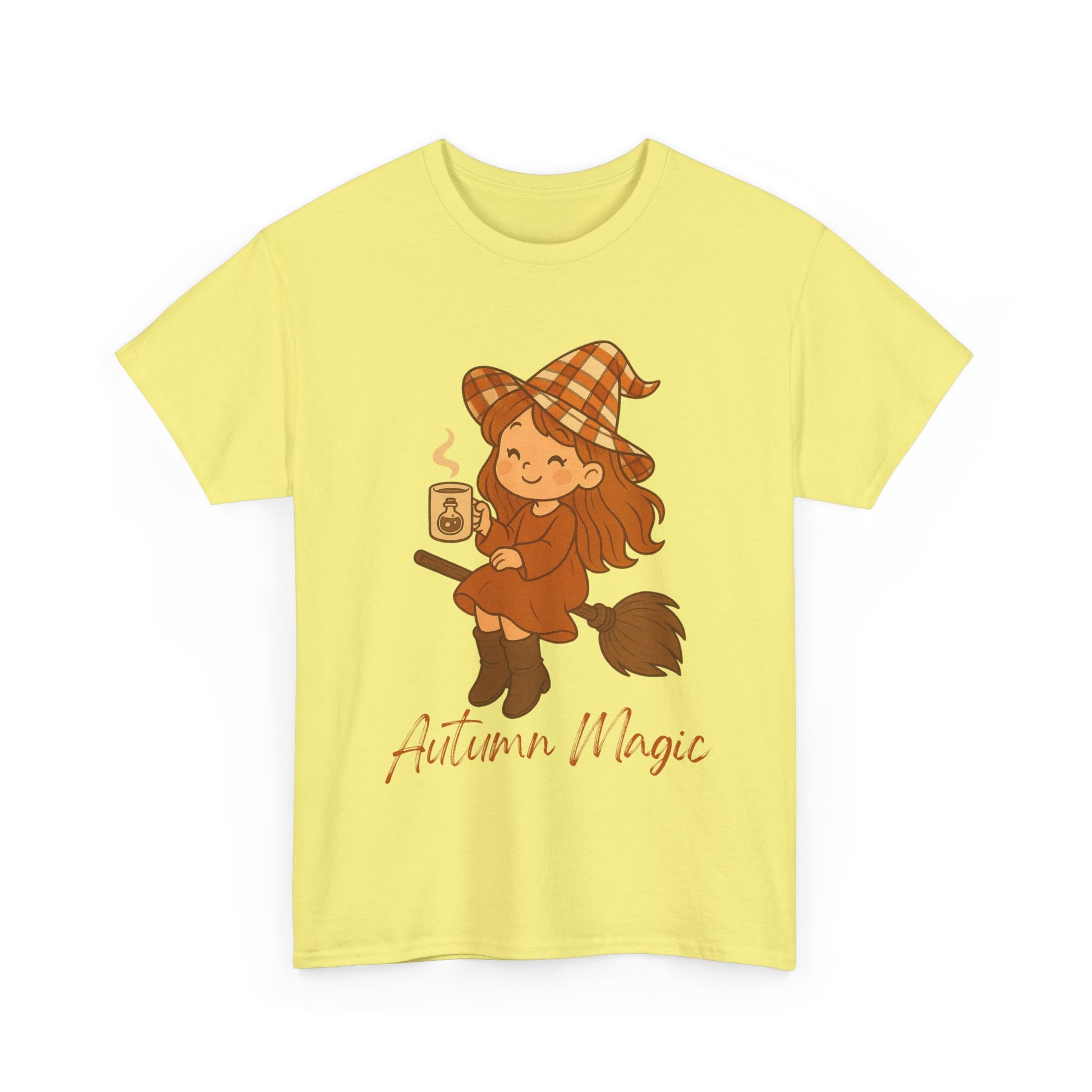 Autumn Magic Witch Tee - Cozy Fall Unisex Cotton T-Shirt, Perfect for Halloween, Pumpkin Spice Lovers, Casual Chill Days, Gift for Witches