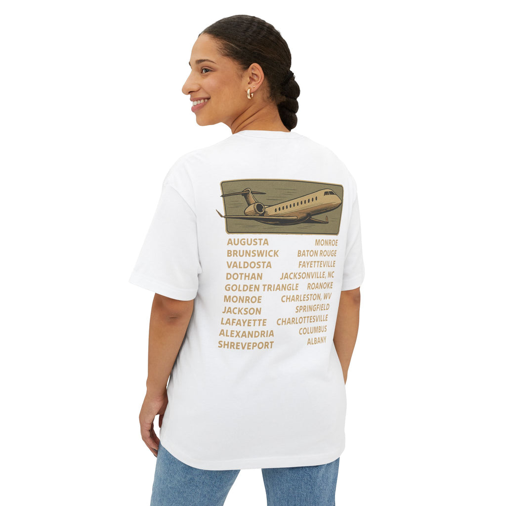 Vintage Trailer Park World Tour Tee, Unisex Oversized Boxy T-Shirt, Regional Air Travel