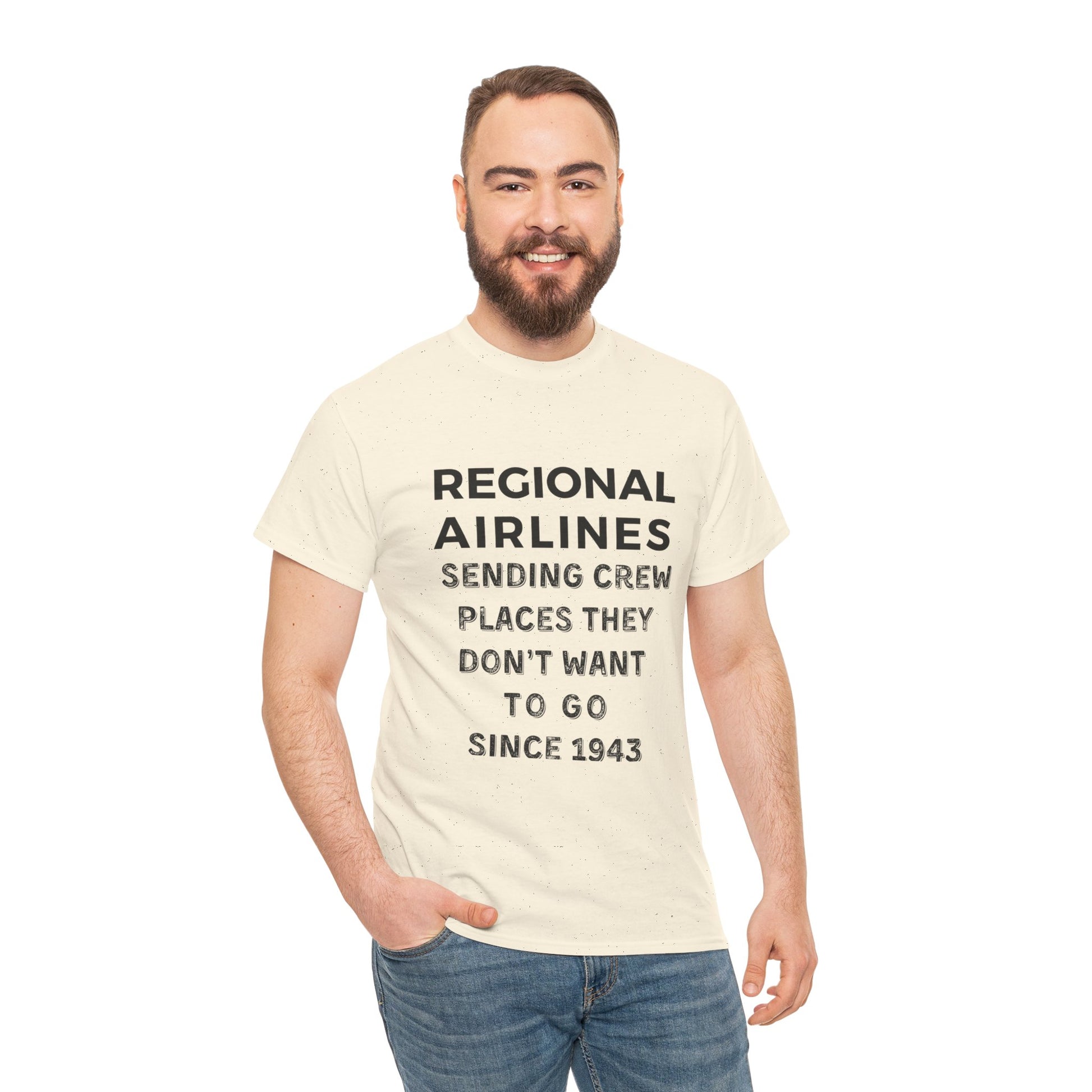 Regional Airlines light colors Unisex Heavy Cotton Tee with Airline Crew Humor, Pilot Gift, Aviation T-Shirt, Travel Lover Tee, Funny Crew Shirt
