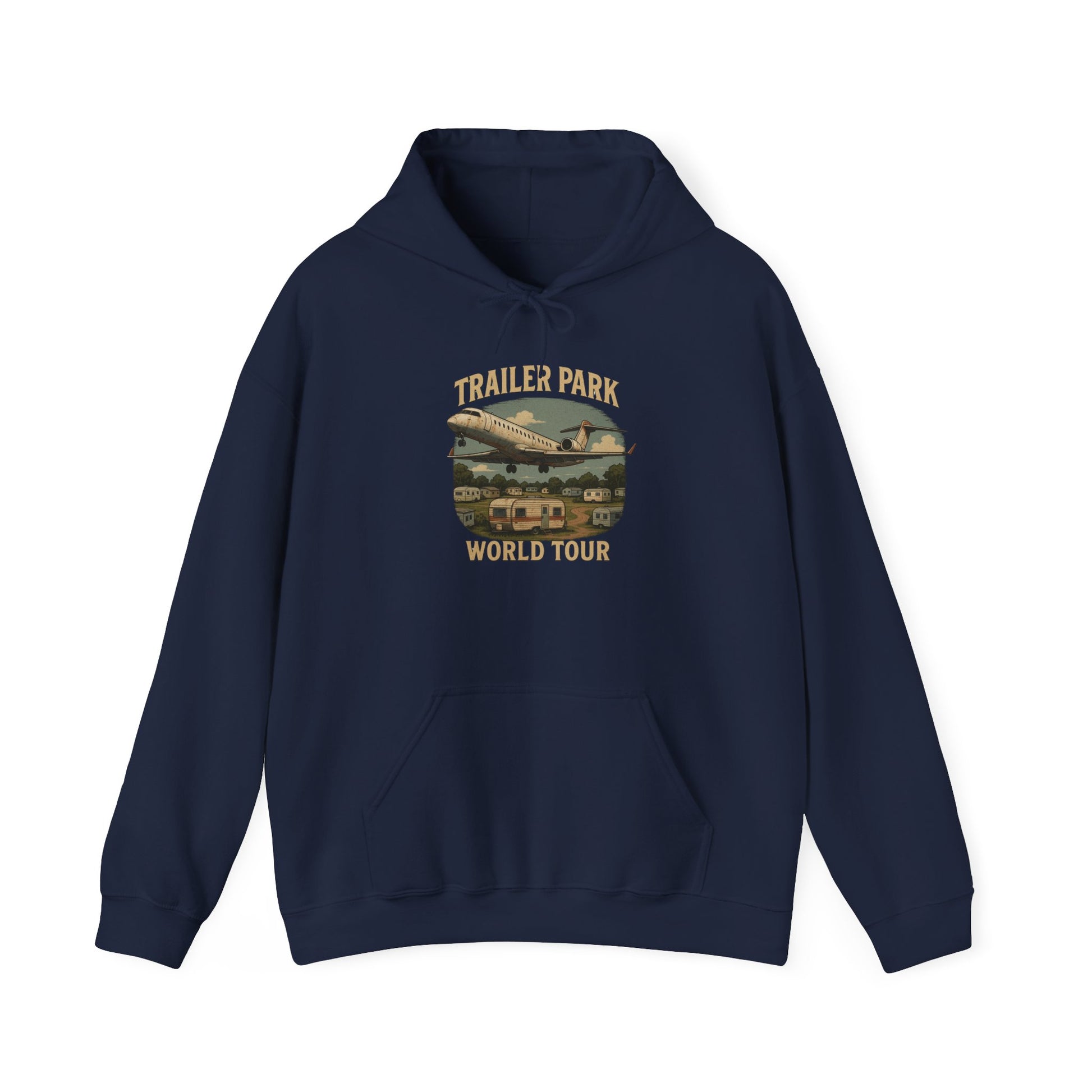 Trailer Park World Tour Unisex Hoodie, Cozy Sweatshirt for Travelers, Fun Gift for Regional Airline Lovers