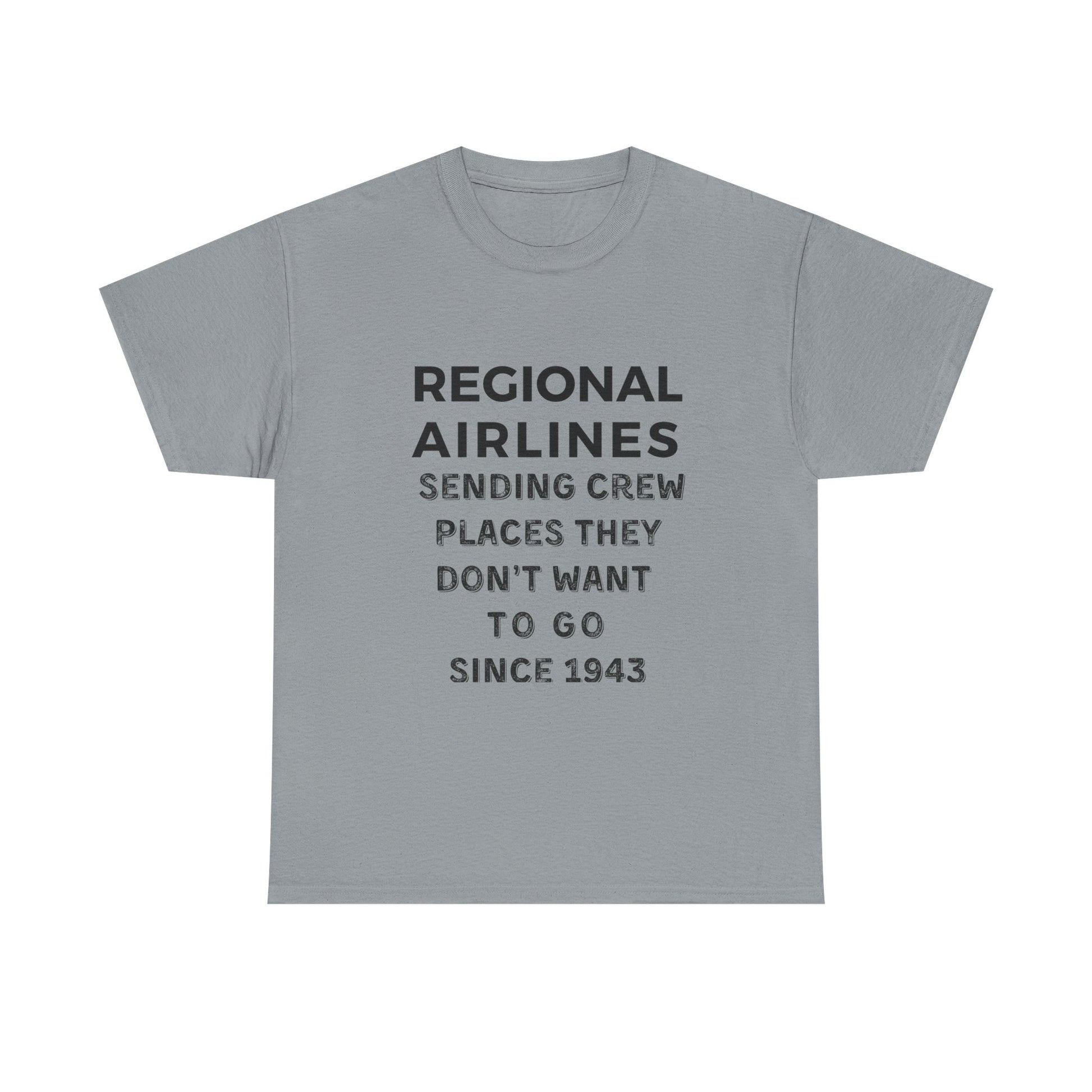 Regional Airlines light colors Unisex Heavy Cotton Tee with Airline Crew Humor, Pilot Gift, Aviation T-Shirt, Travel Lover Tee, Funny Crew Shirt