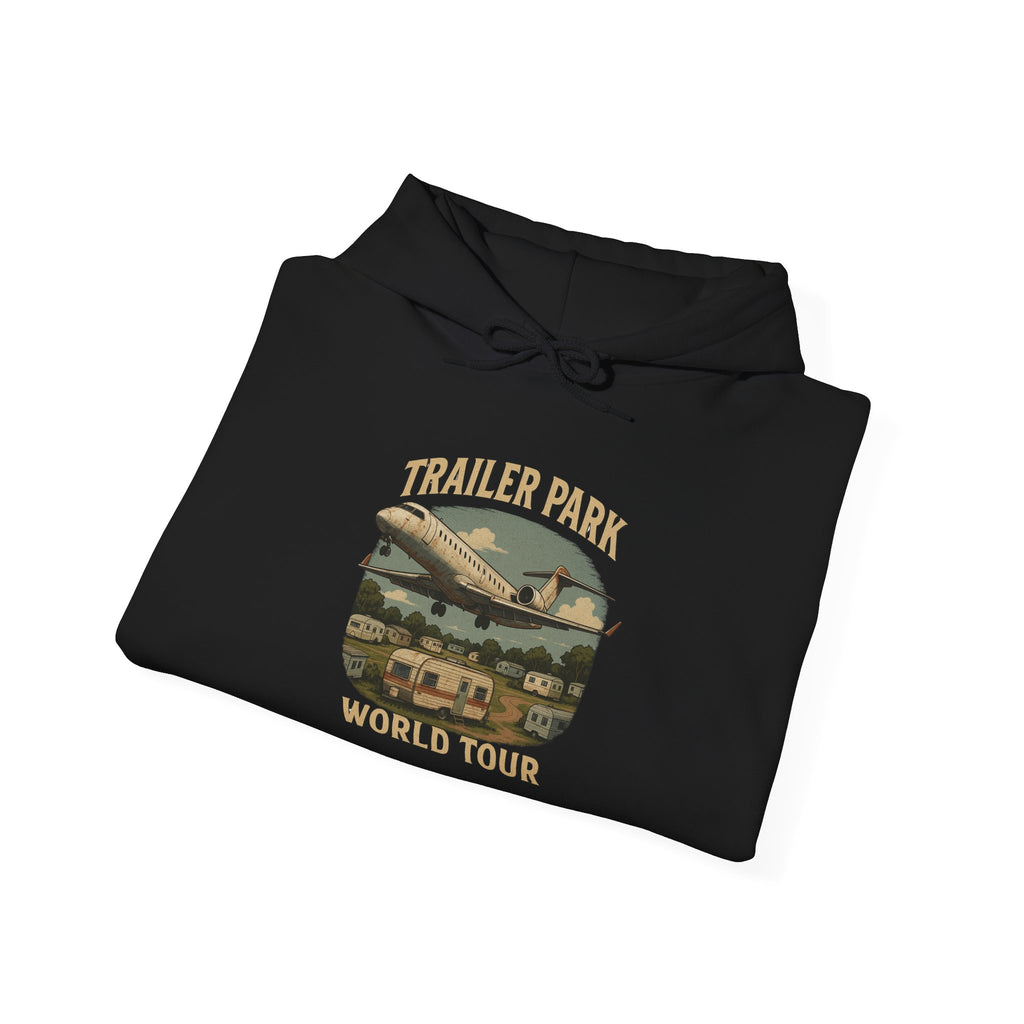 Trailer Park World Tour Unisex Hoodie, Cozy Sweatshirt for Travelers, Fun Gift for Regional Airline Lovers