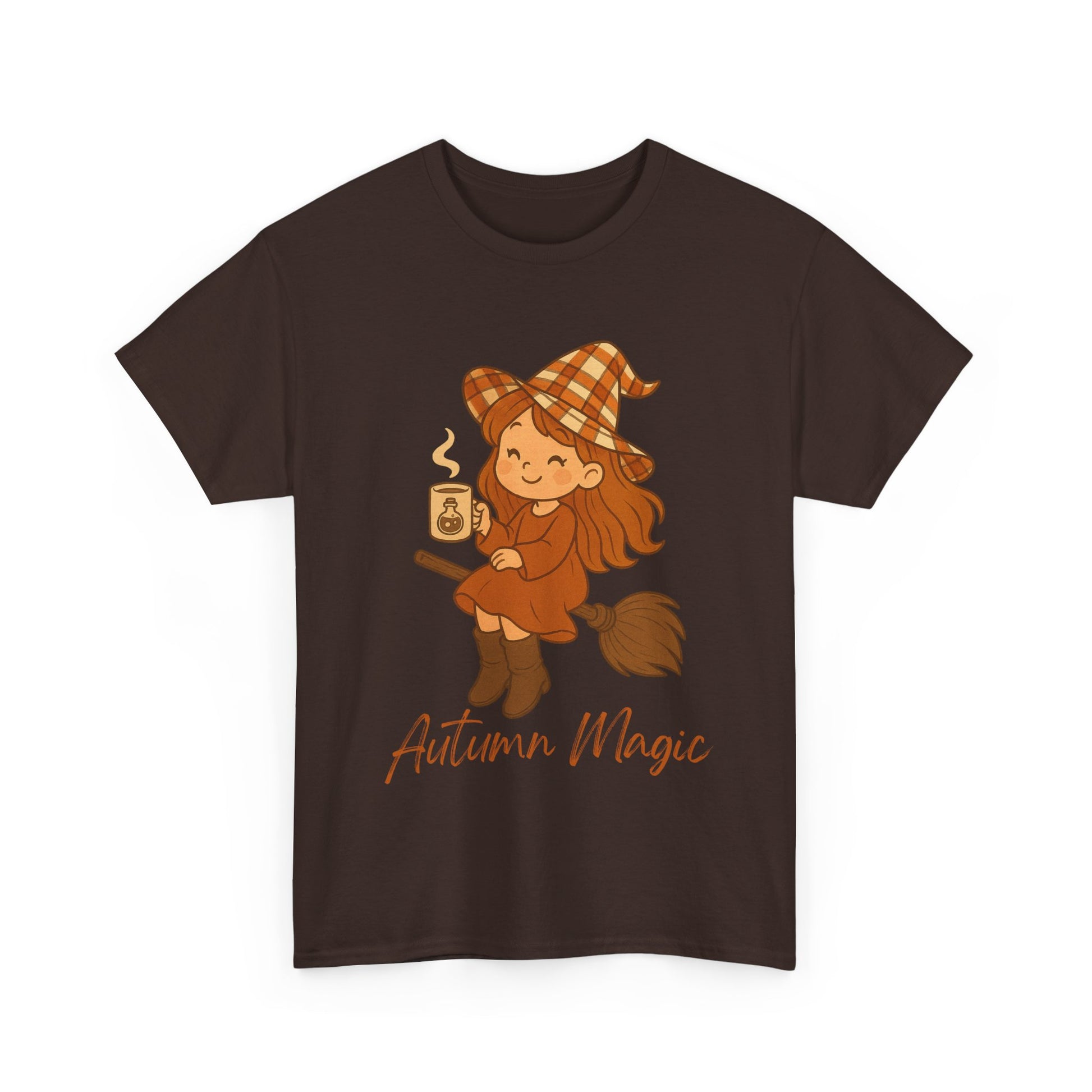 Autumn Magic Witch Tee - Cozy Fall Unisex Cotton T-Shirt, Perfect for Halloween, Pumpkin Spice Lovers, Casual Chill Days, Gift for Witches