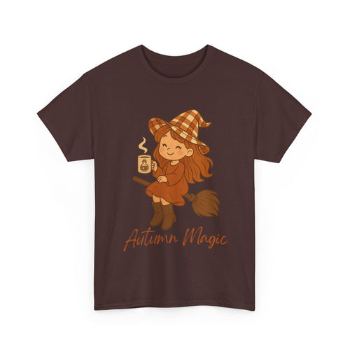 Autumn Magic Witch Tee - Cozy Fall Unisex Cotton T-Shirt, Perfect for Halloween, Pumpkin Spice Lovers, Casual Chill Days, Gift for Witches