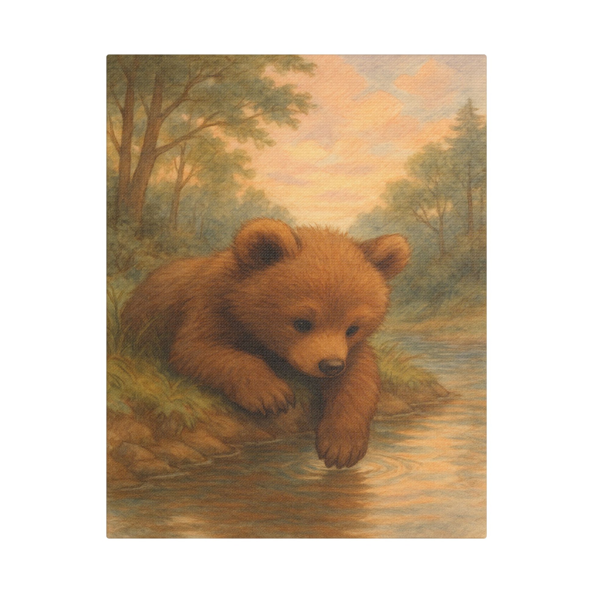 Curious Bear Cub, Nature Wall Decor, Nursery Decor, Wildlife Artwork, Home Decoration, Cozy Bedroom Accent