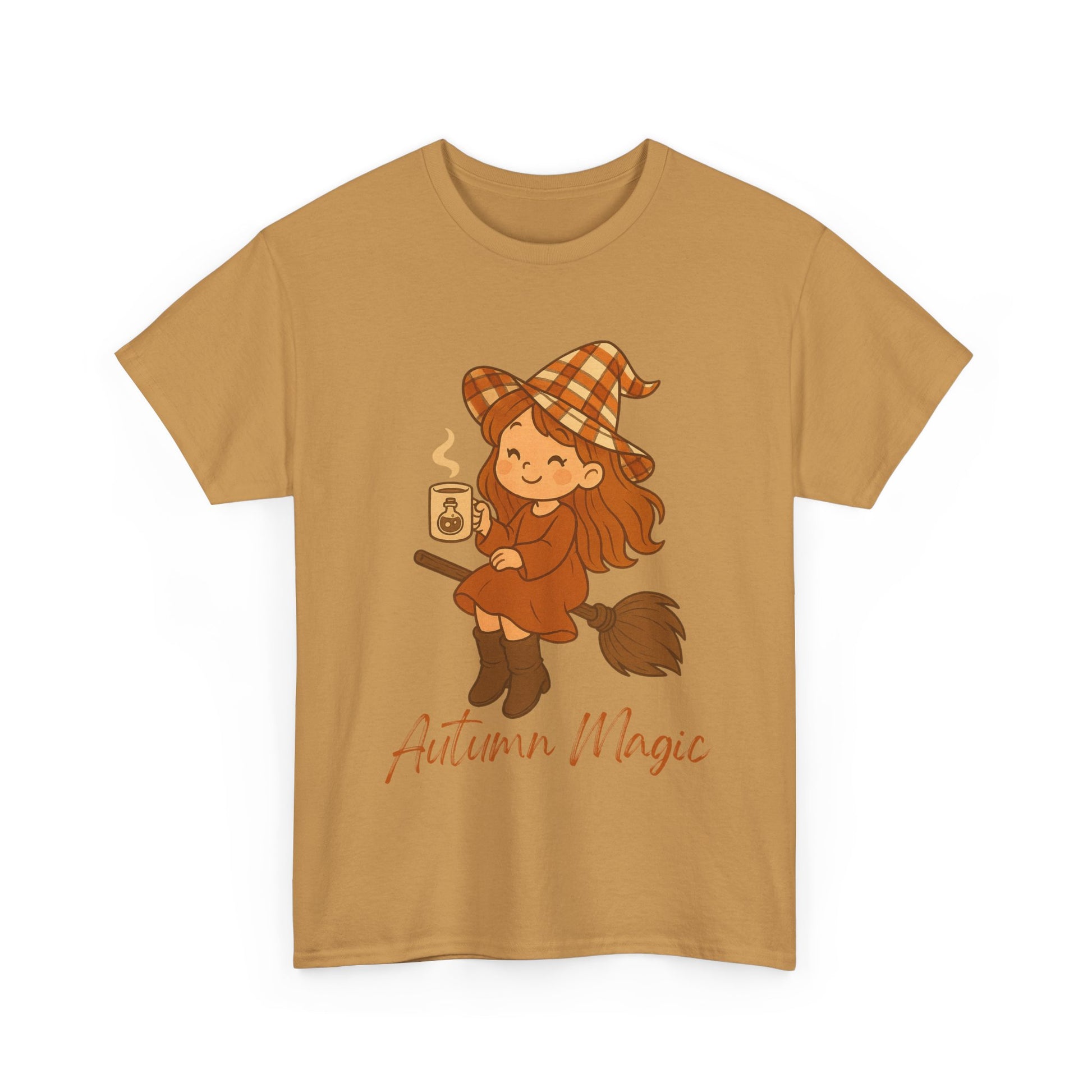 Autumn Magic Witch Tee - Cozy Fall Unisex Cotton T-Shirt, Perfect for Halloween, Pumpkin Spice Lovers, Casual Chill Days, Gift for Witches