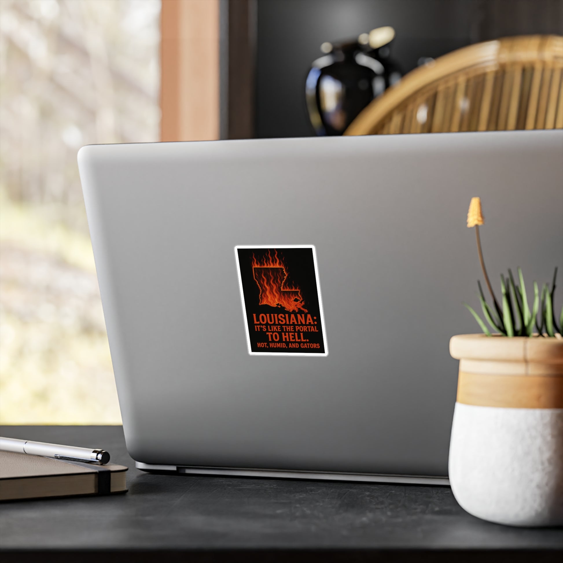 Louisiana Portal to Hell-Snark Vinyl Decal | Humorous Wall Art Sticker | Home Decor | Gift for Southerners | Local Pride Decoration | Car Decal