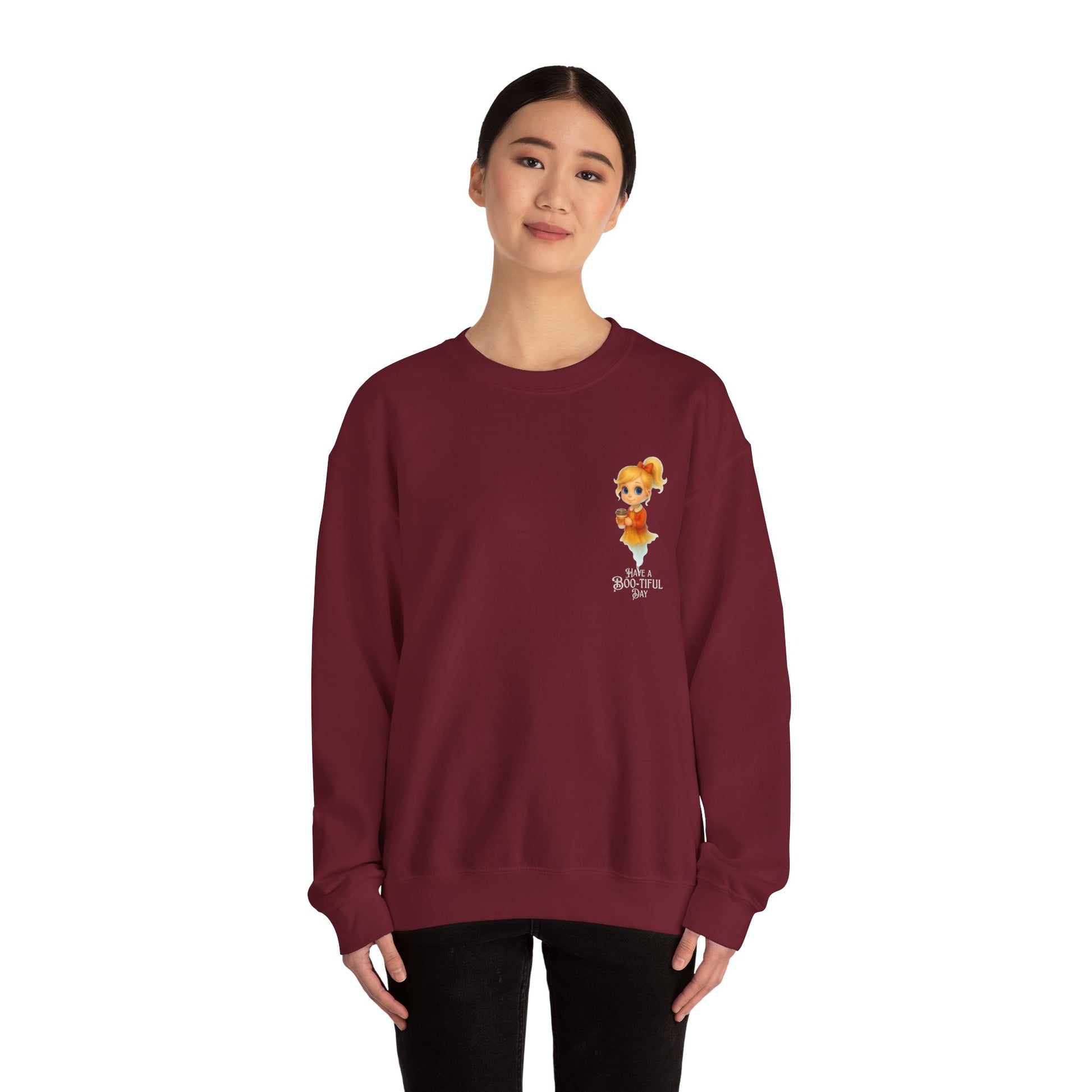 Boo-tiful Day Sweatshirt, Cute Cartoon Animal Sweatshirt, Cozy Crewneck, Gift for Animal Lovers, Fall Fashion, Kids & Adults Sweater