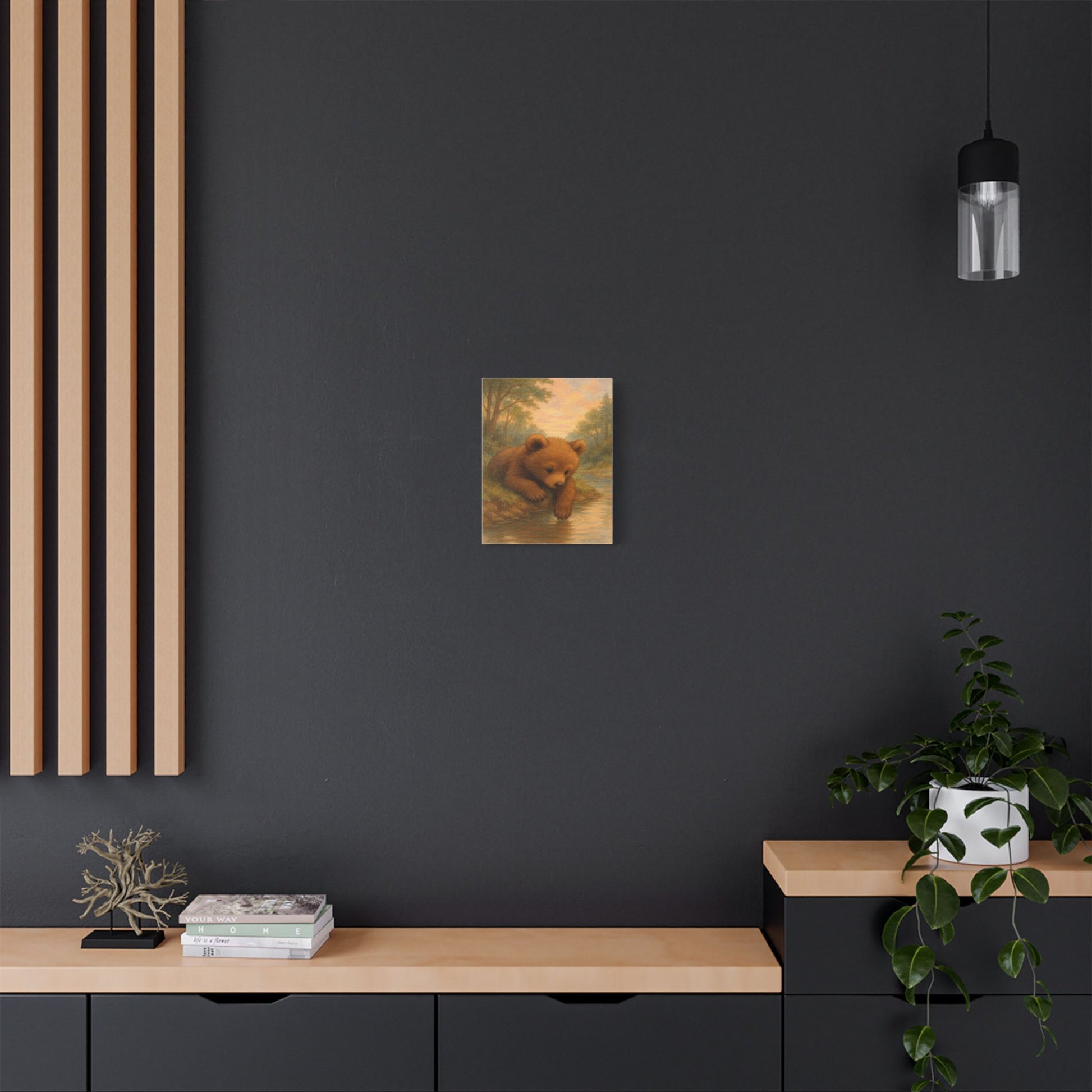 Curious Bear Cub, Nature Wall Decor, Nursery Decor, Wildlife Artwork, Home Decoration, Cozy Bedroom Accent