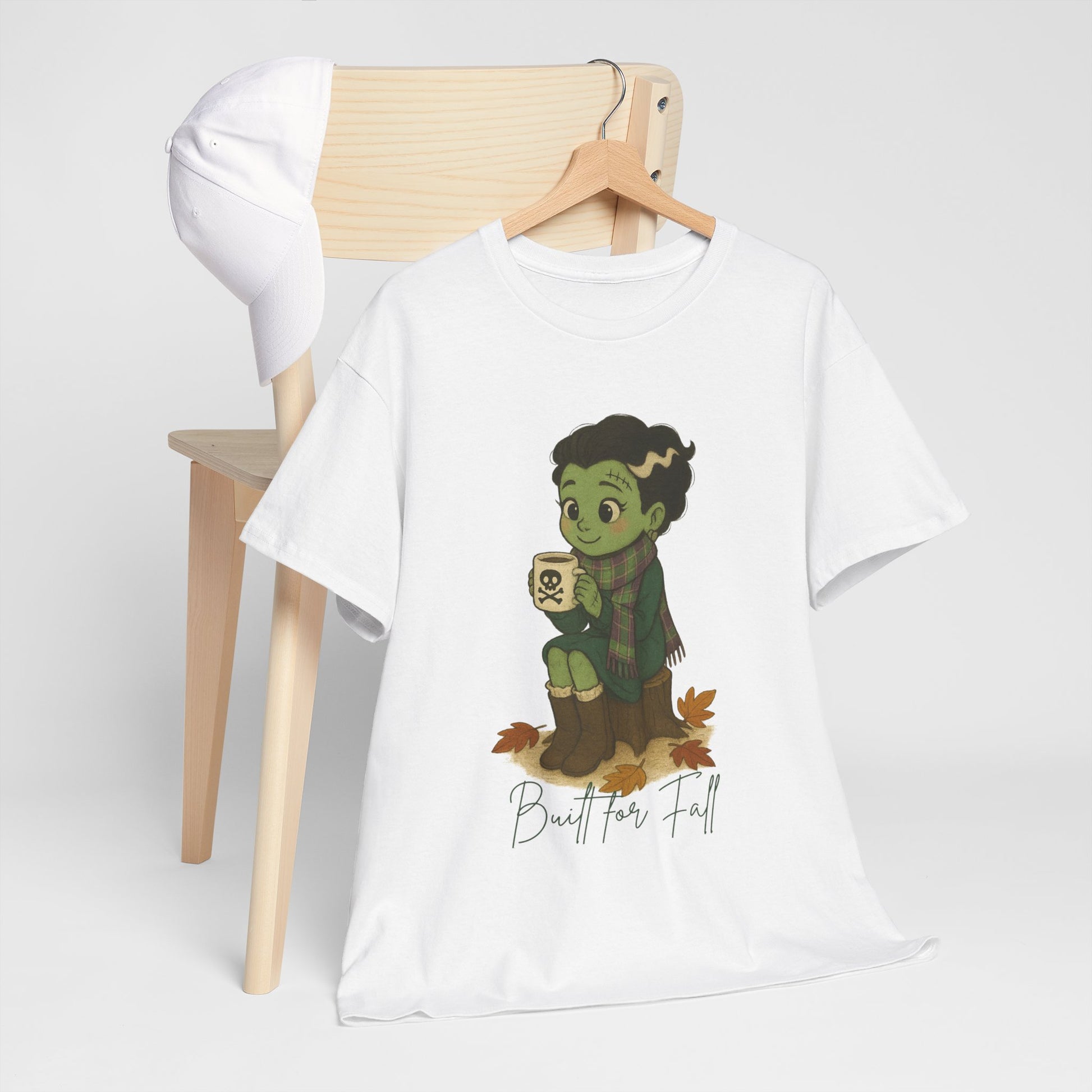Frankie Loves Fall Tee- Autumn Vibes Unisex Tee with Cute Character, Fall Shirt, Halloween Apparel, Graphic Tee, Cozy Gift