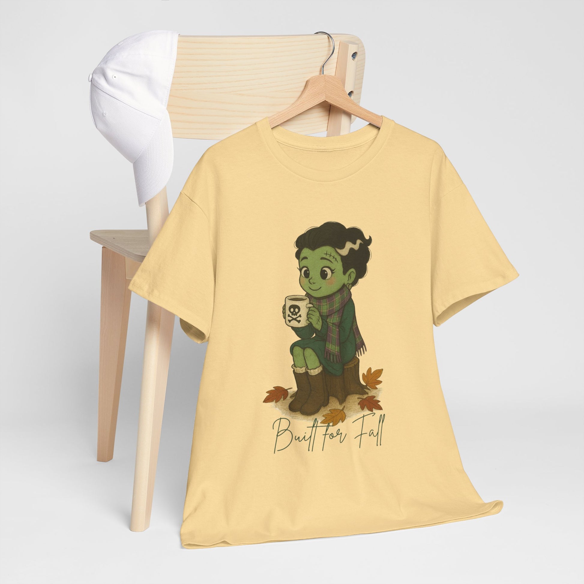 Frankie Loves Fall Tee- Autumn Vibes Unisex Tee with Cute Character, Fall Shirt, Halloween Apparel, Graphic Tee, Cozy Gift