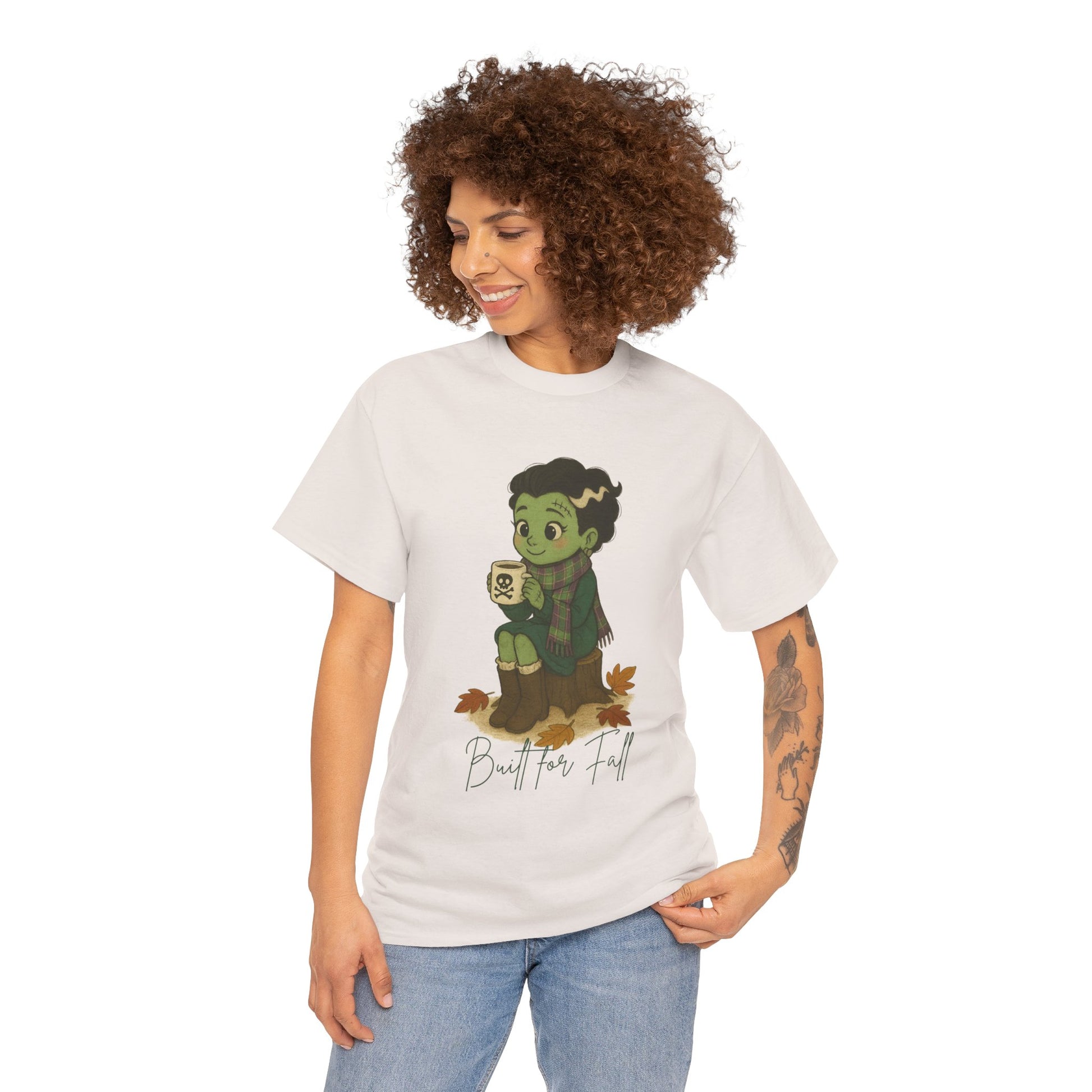 Frankie Loves Fall Tee- Autumn Vibes Unisex Tee with Cute Character, Fall Shirt, Halloween Apparel, Graphic Tee, Cozy Gift