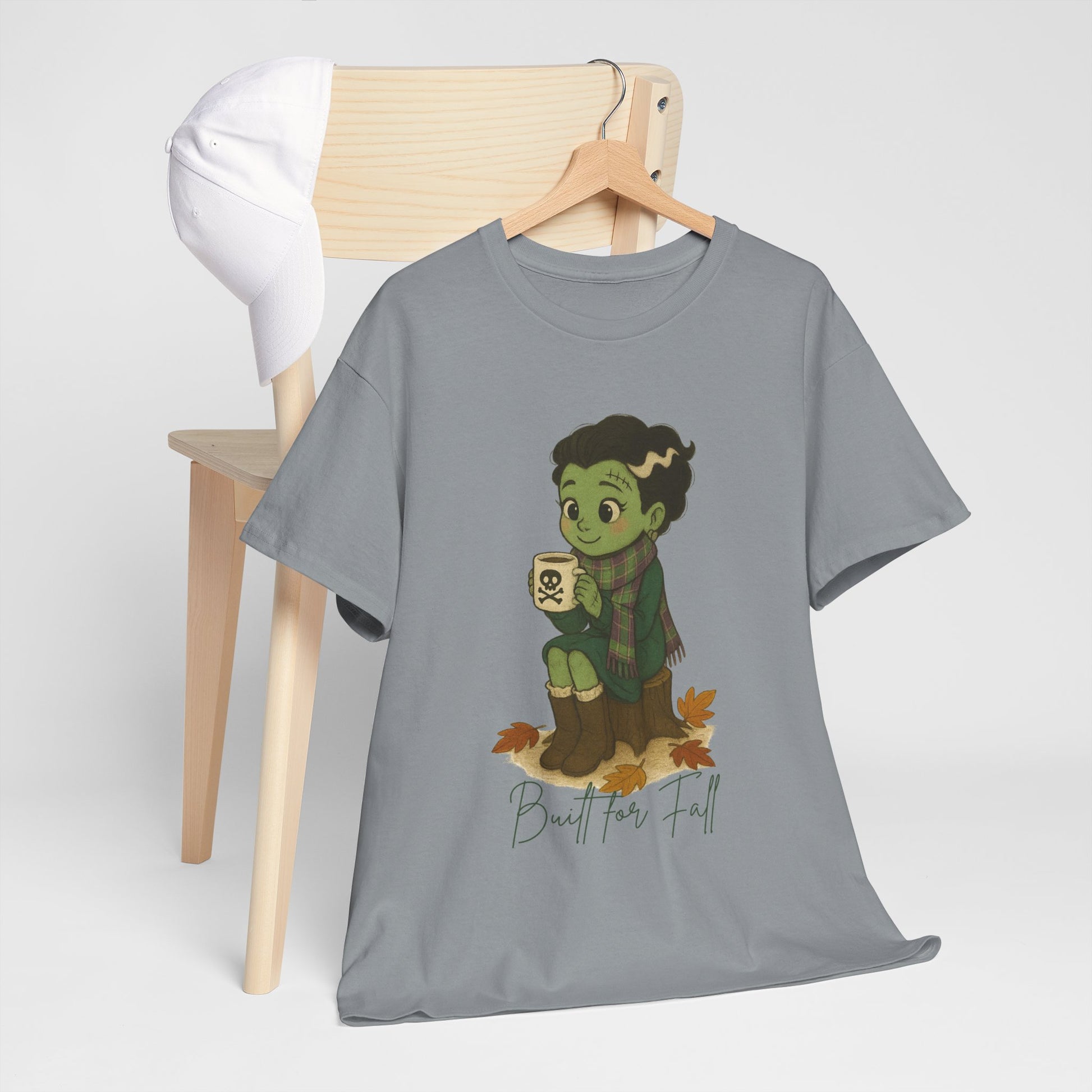 Frankie Loves Fall Tee- Autumn Vibes Unisex Tee with Cute Character, Fall Shirt, Halloween Apparel, Graphic Tee, Cozy Gift